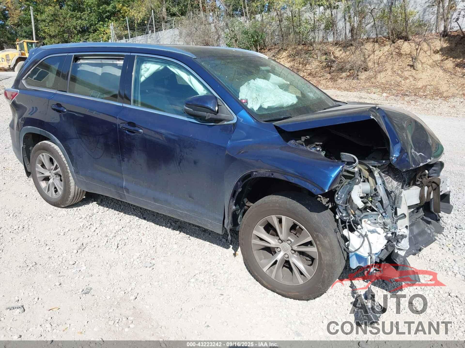 TOYOTA HIGHLANDER 2015 - 5TDJKRFH4FS143104