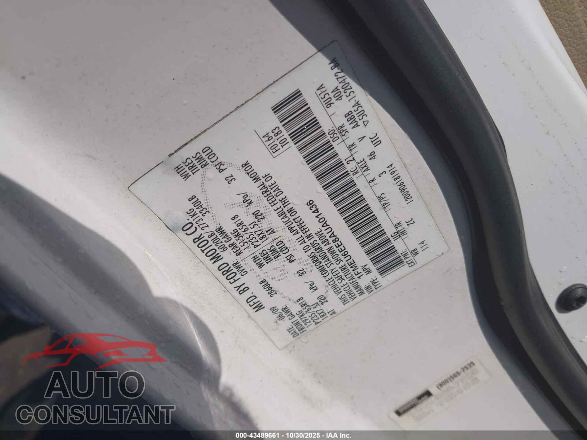FORD EXPLORER 2010 - 1FMEU6EE8AUA01436