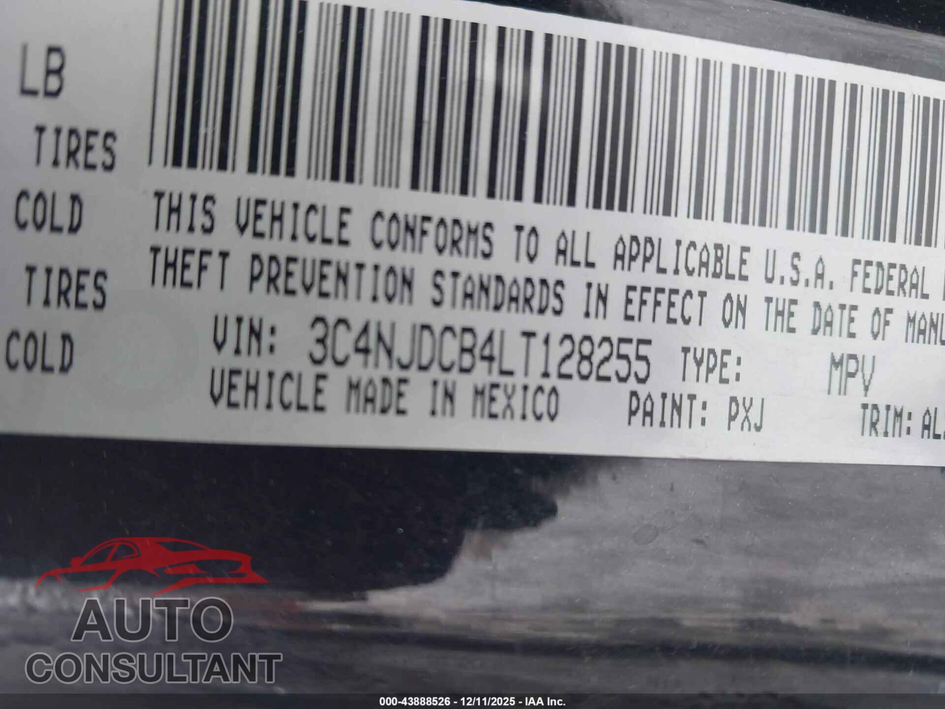 JEEP COMPASS 2020 - 3C4NJDCB4LT128255