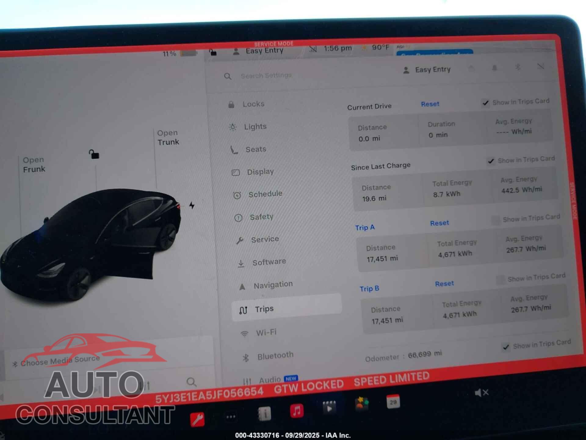 TESLA MODEL 3 2018 - 5YJ3E1EA5JF056654