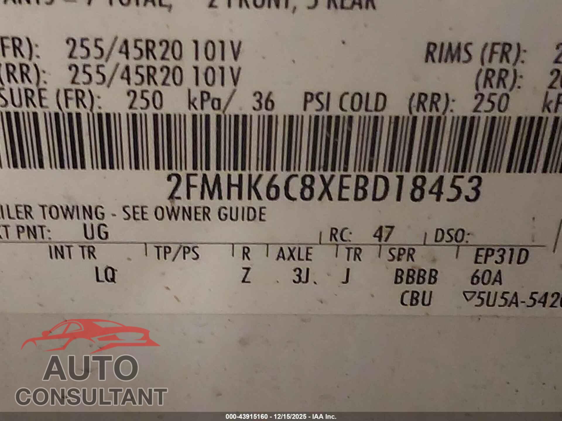 FORD FLEX 2014 - 2FMHK6C8XEBD18453
