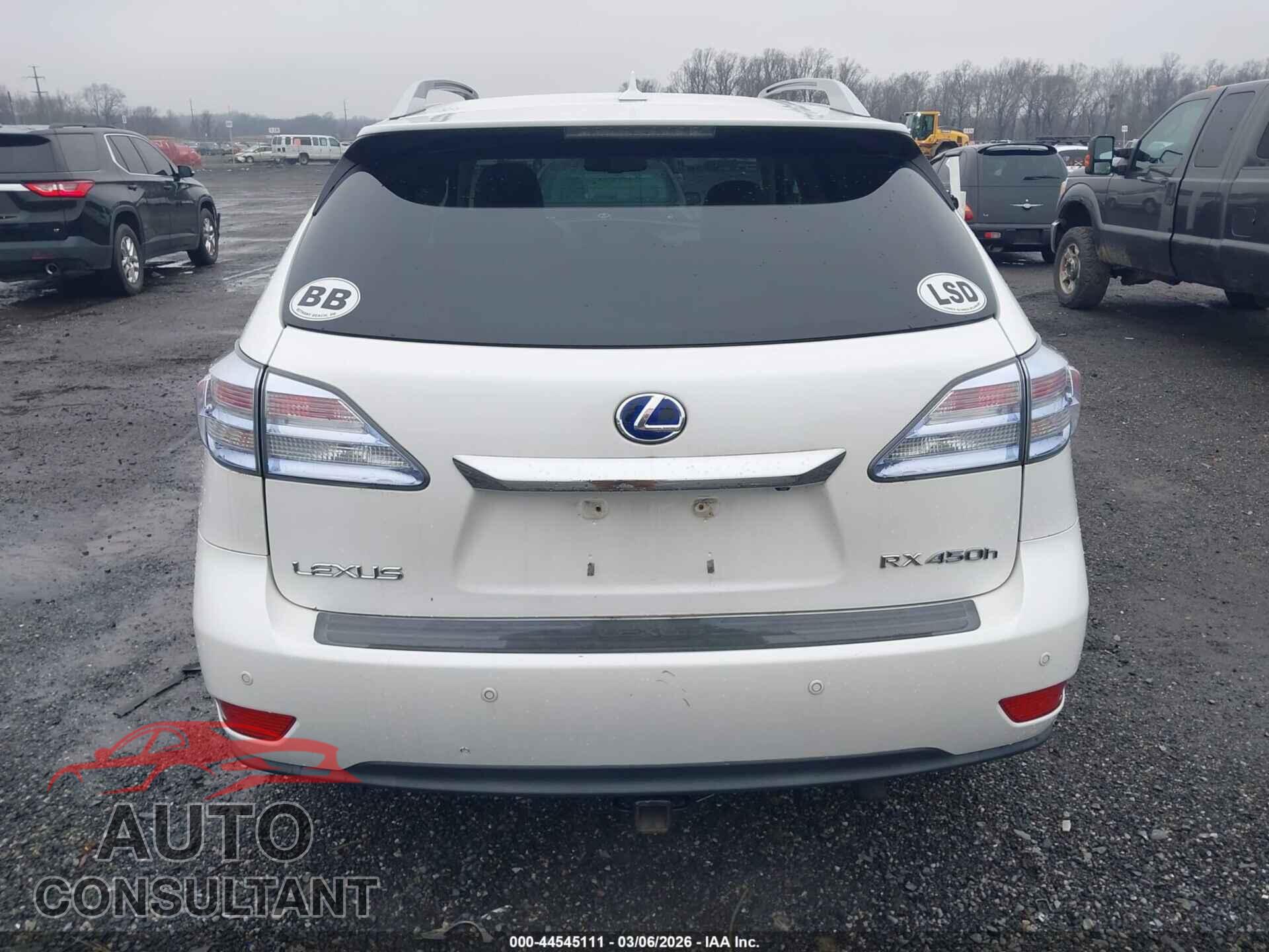 LEXUS RX 450H 2010 - JTJBC1BA6A2015777
