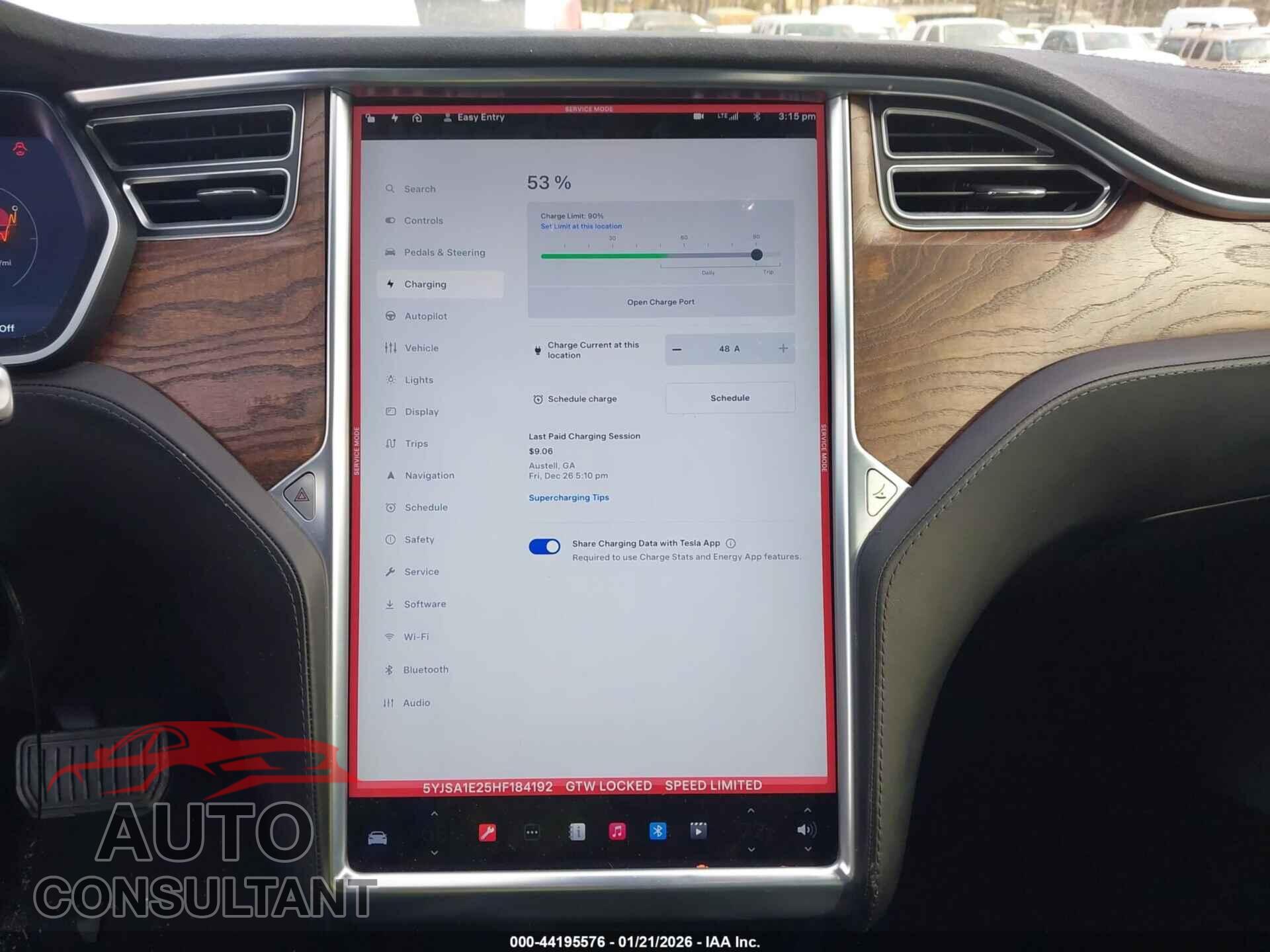 TESLA MODEL S 2017 - 5YJSA1E25HF184192