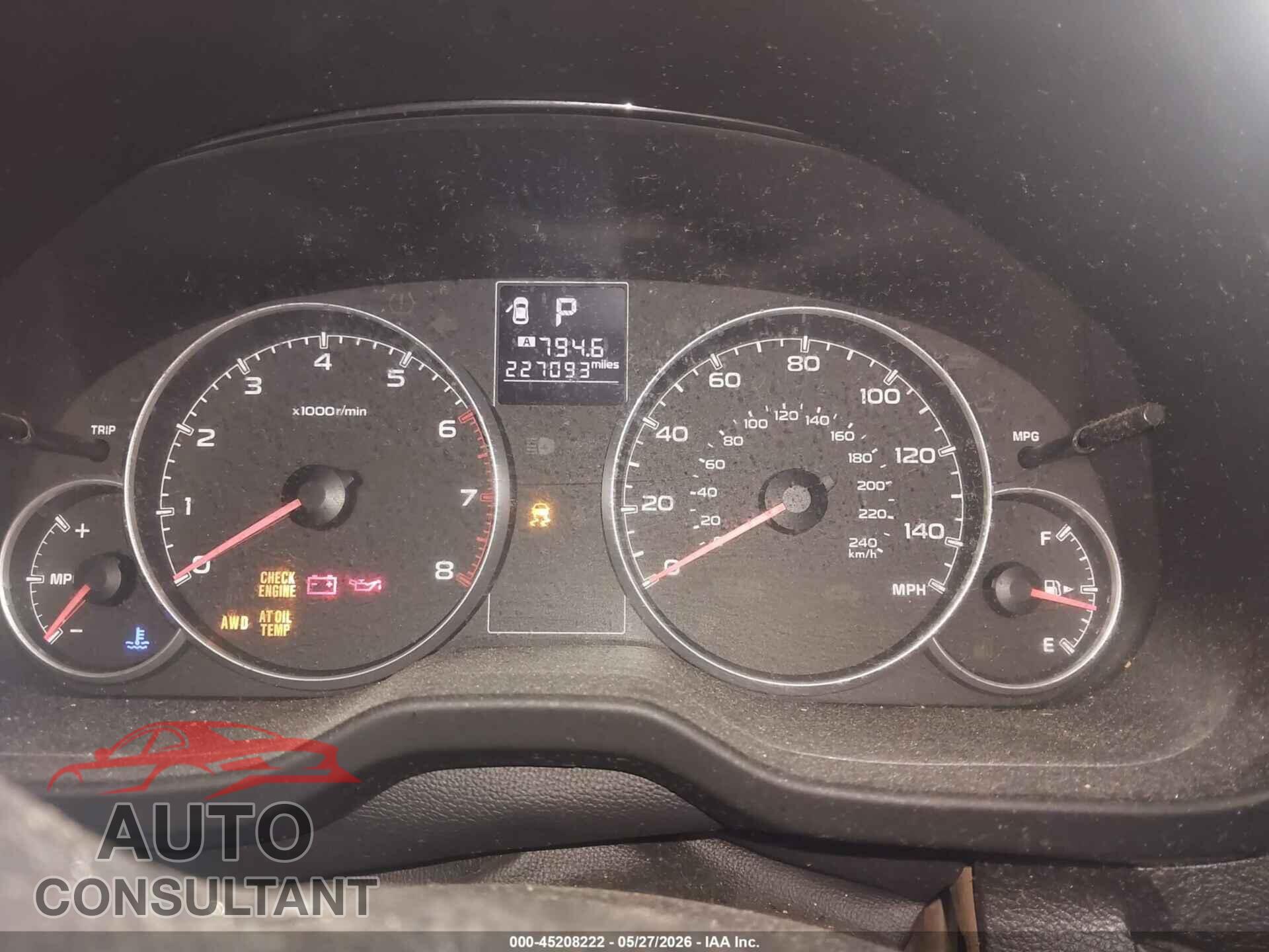 SUBARU OUTBACK 2013 - 4S4BRBCC4D3231032
