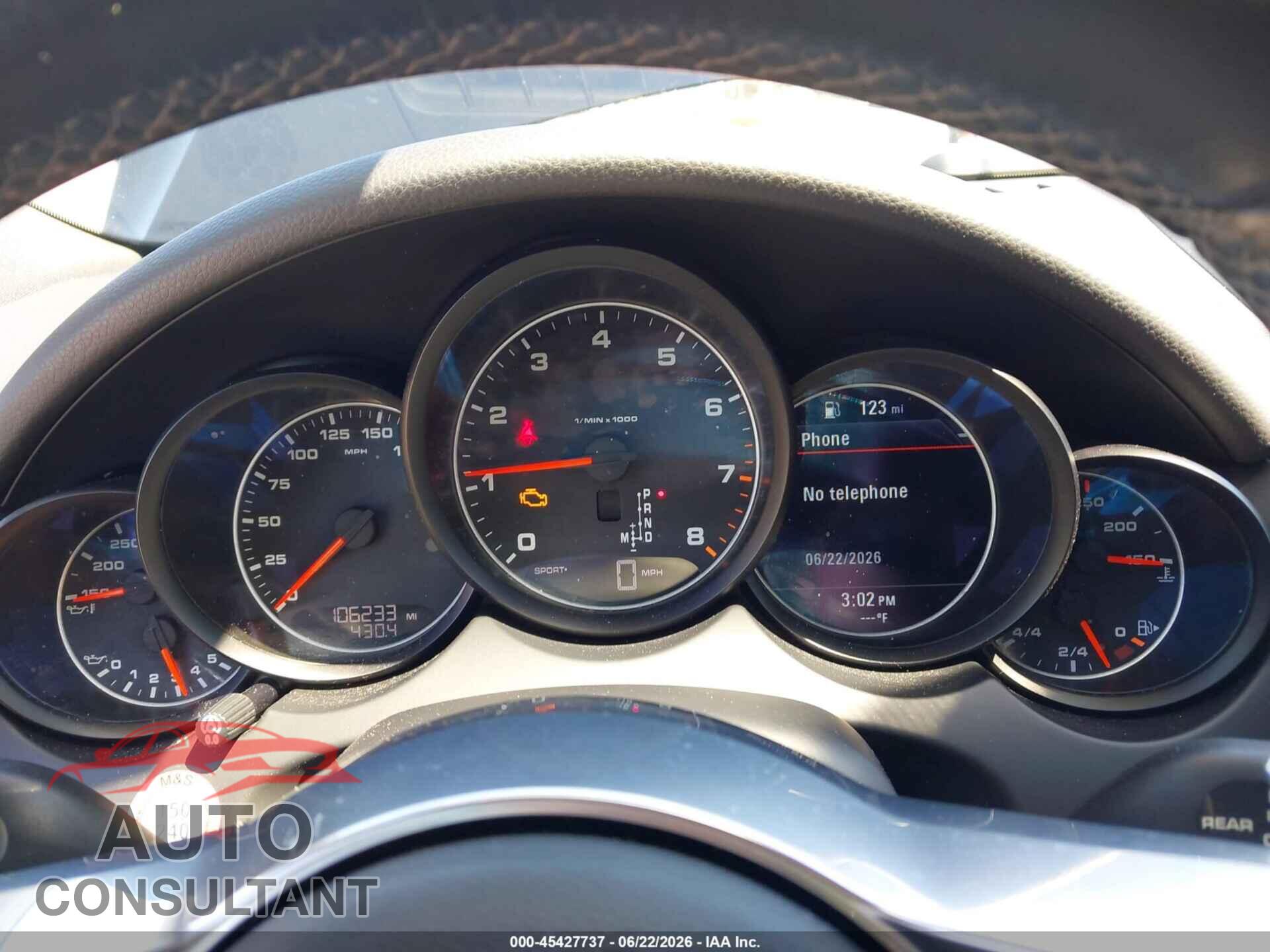 PORSCHE CAYENNE 2016 - WP1AA2A2XGLA01354