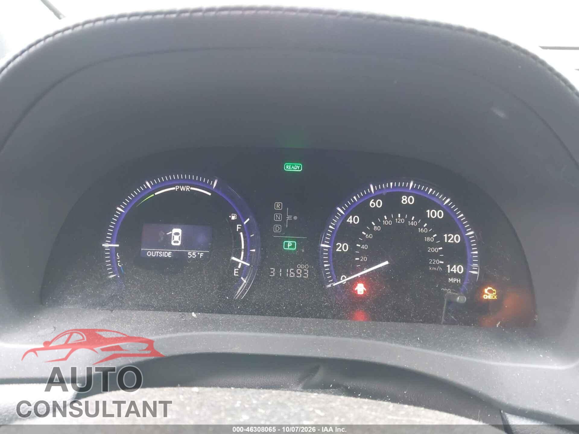 LEXUS HS 250H 2010 - JTHBB1BA9A2007452