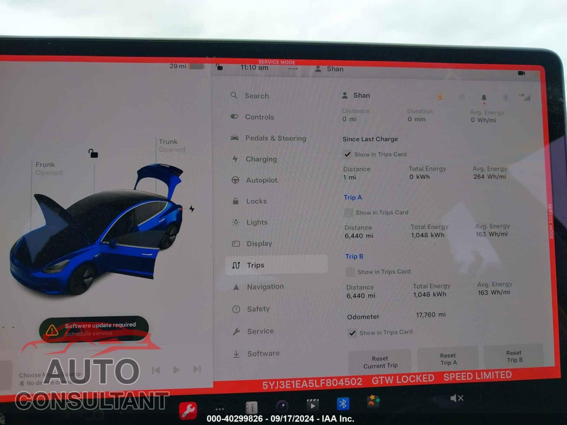 TESLA MODEL 3 2020 - 5YJ3E1EA5LF804502