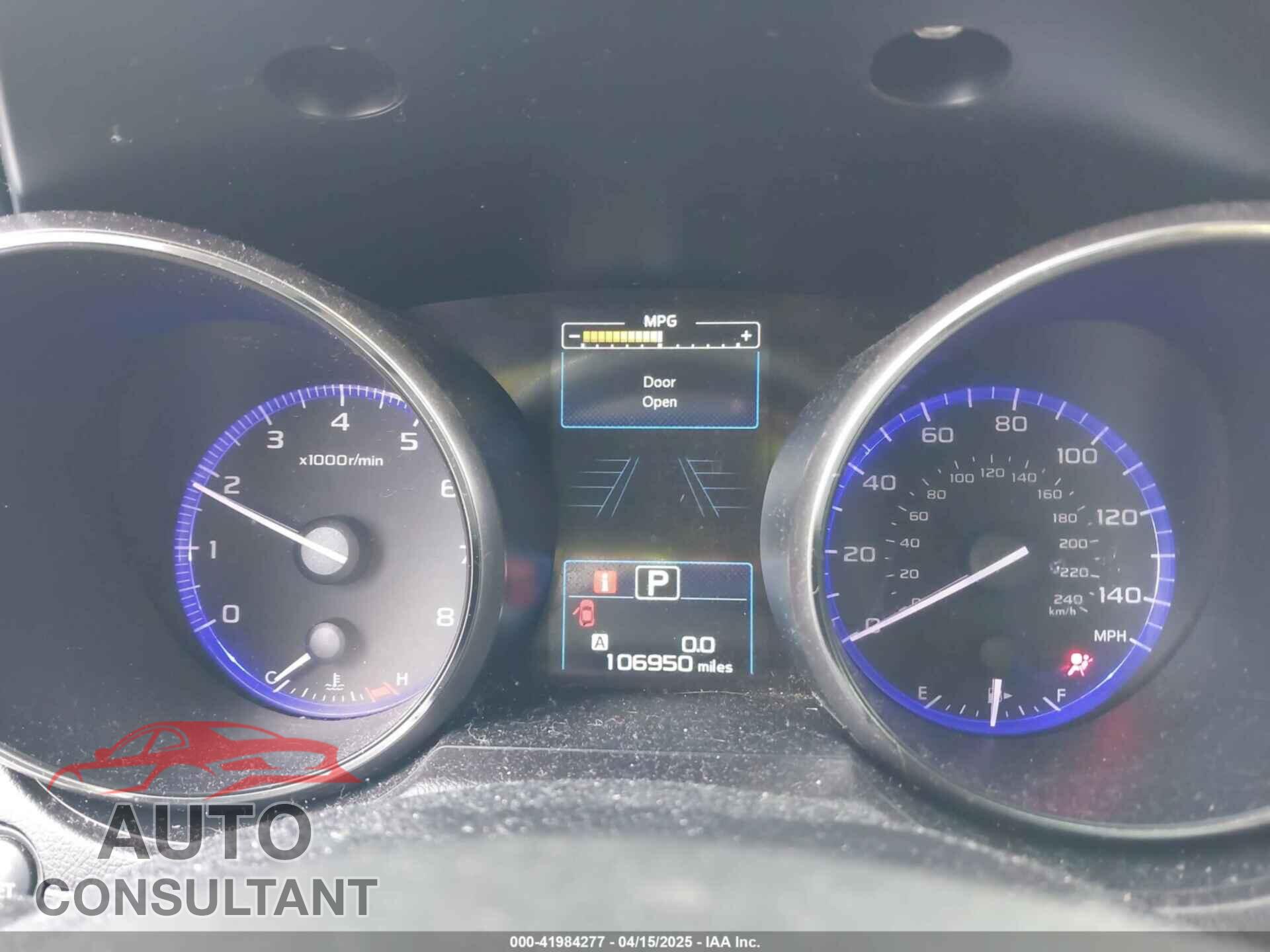 SUBARU OUTBACK 2016 - 4S4BSANC7G3268656