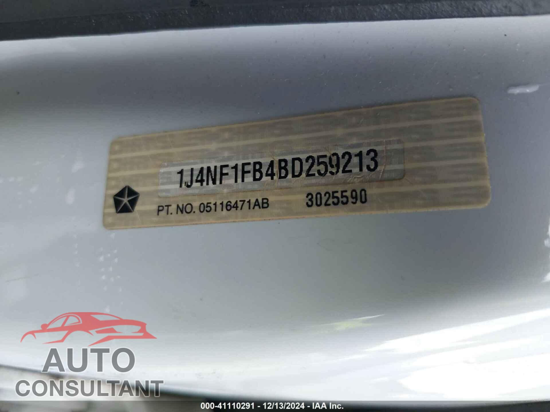 JEEP COMPASS 2011 - 1J4NF1FB4BD259213