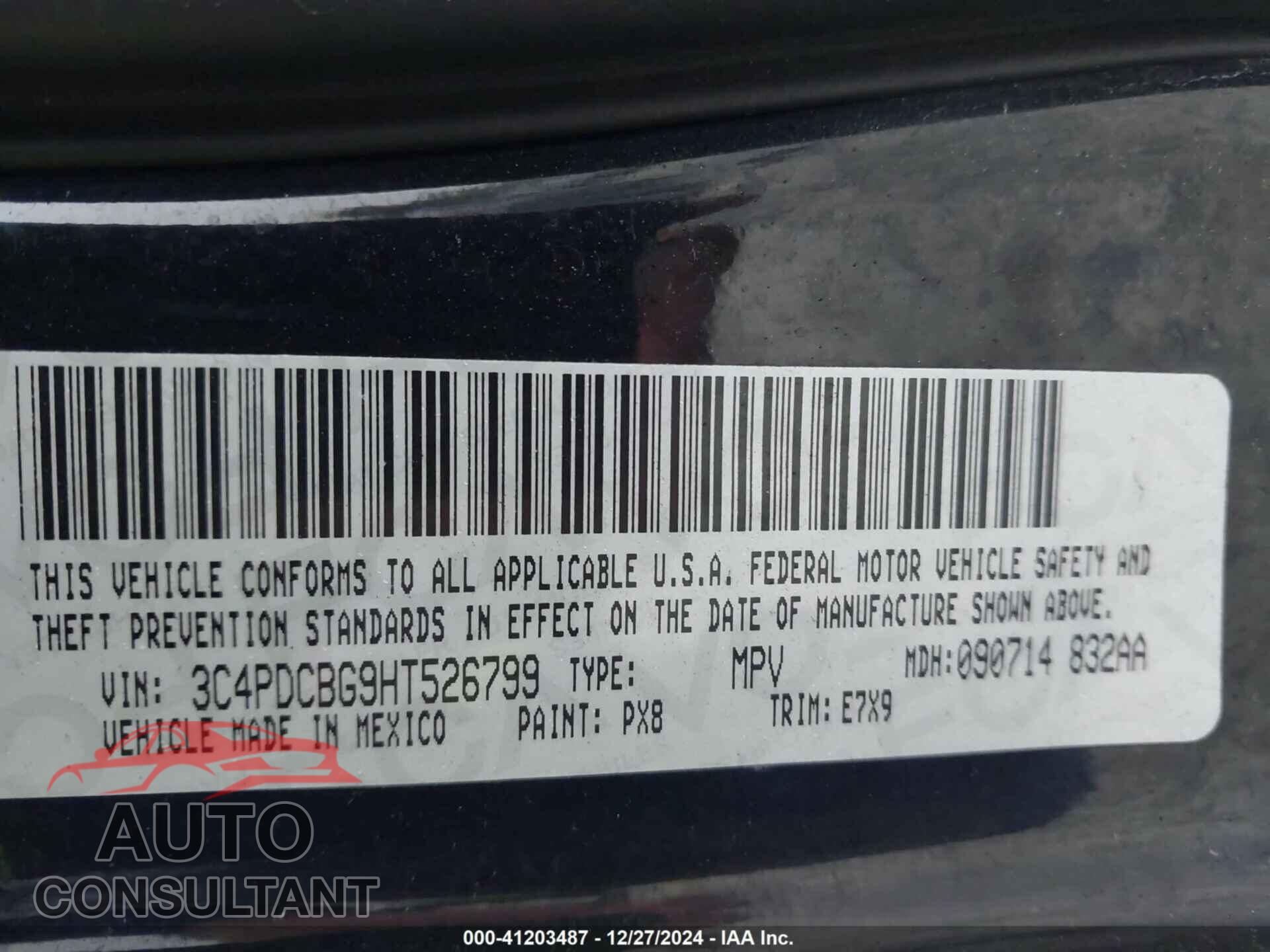 DODGE JOURNEY 2017 - 3C4PDCBG9HT526799