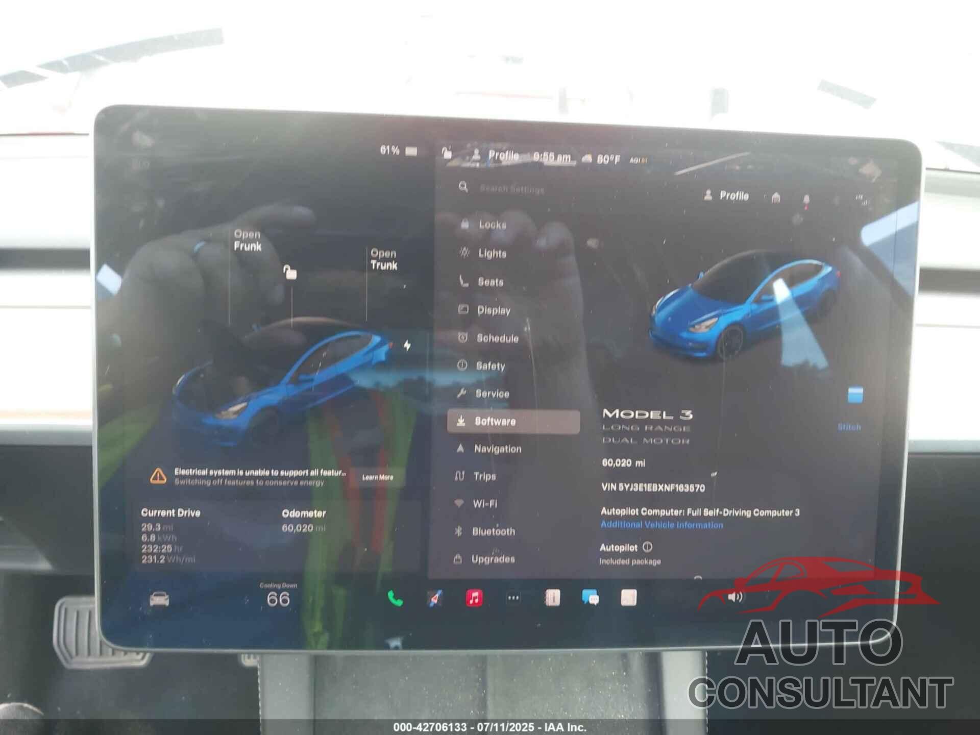 TESLA MODEL 3 2022 - 5YJ3E1EBXNF163570
