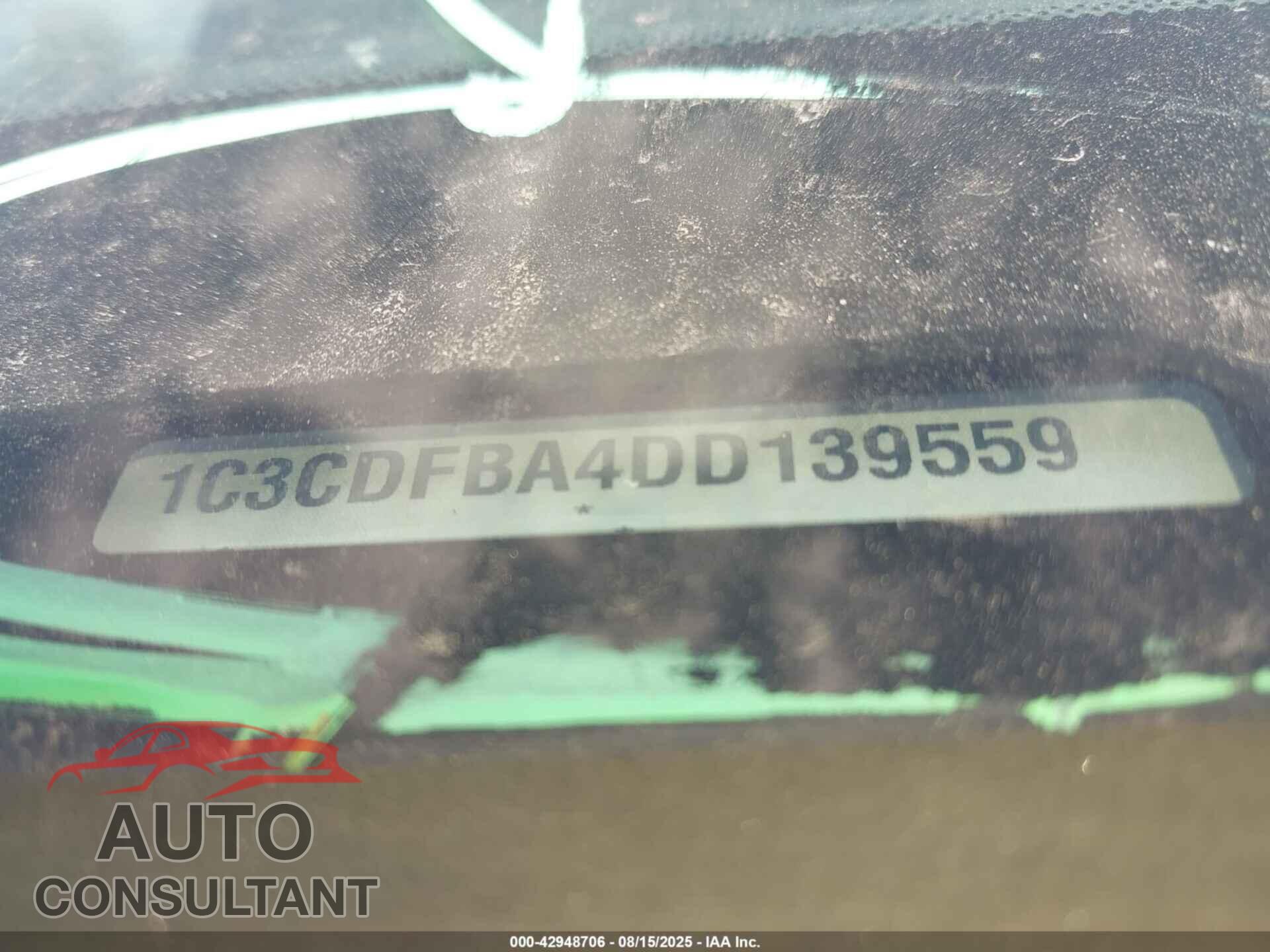 DODGE DART 2013 - 1C3CDFBA4DD139559