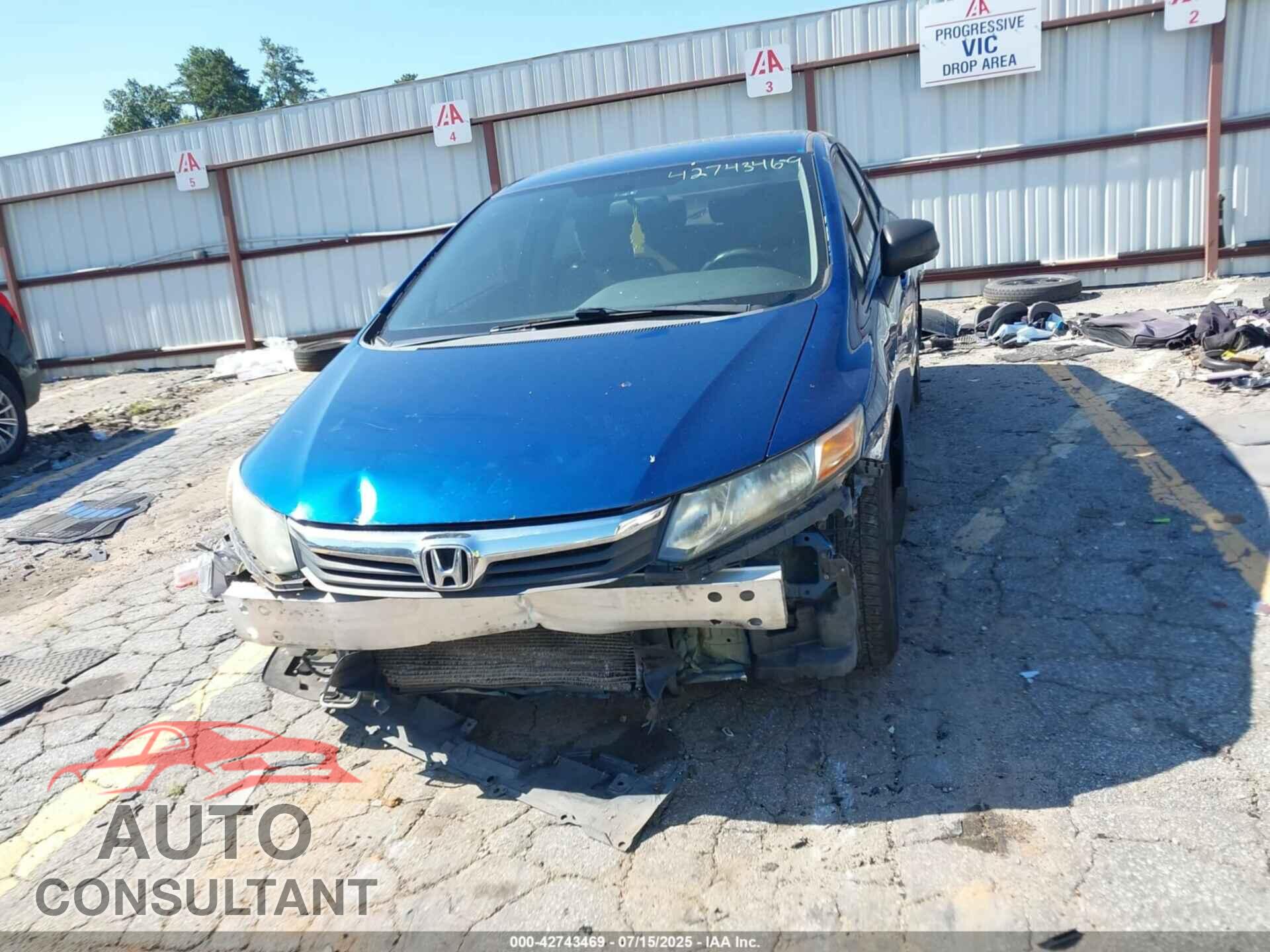 HONDA CIVIC 2012 - 19XFB2F56CE081536