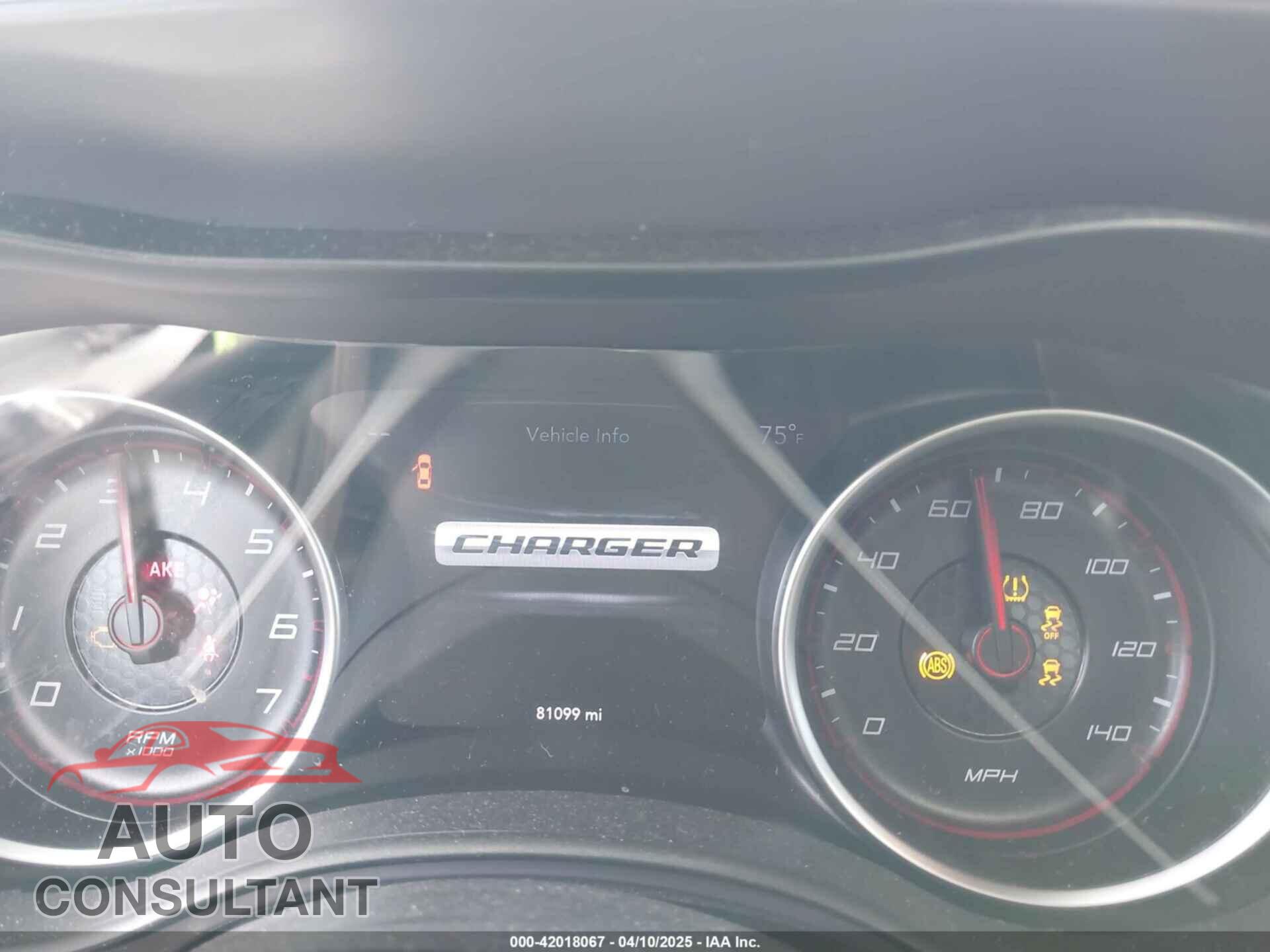 DODGE CHARGER 2019 - 2C3CDXBG7KH674511