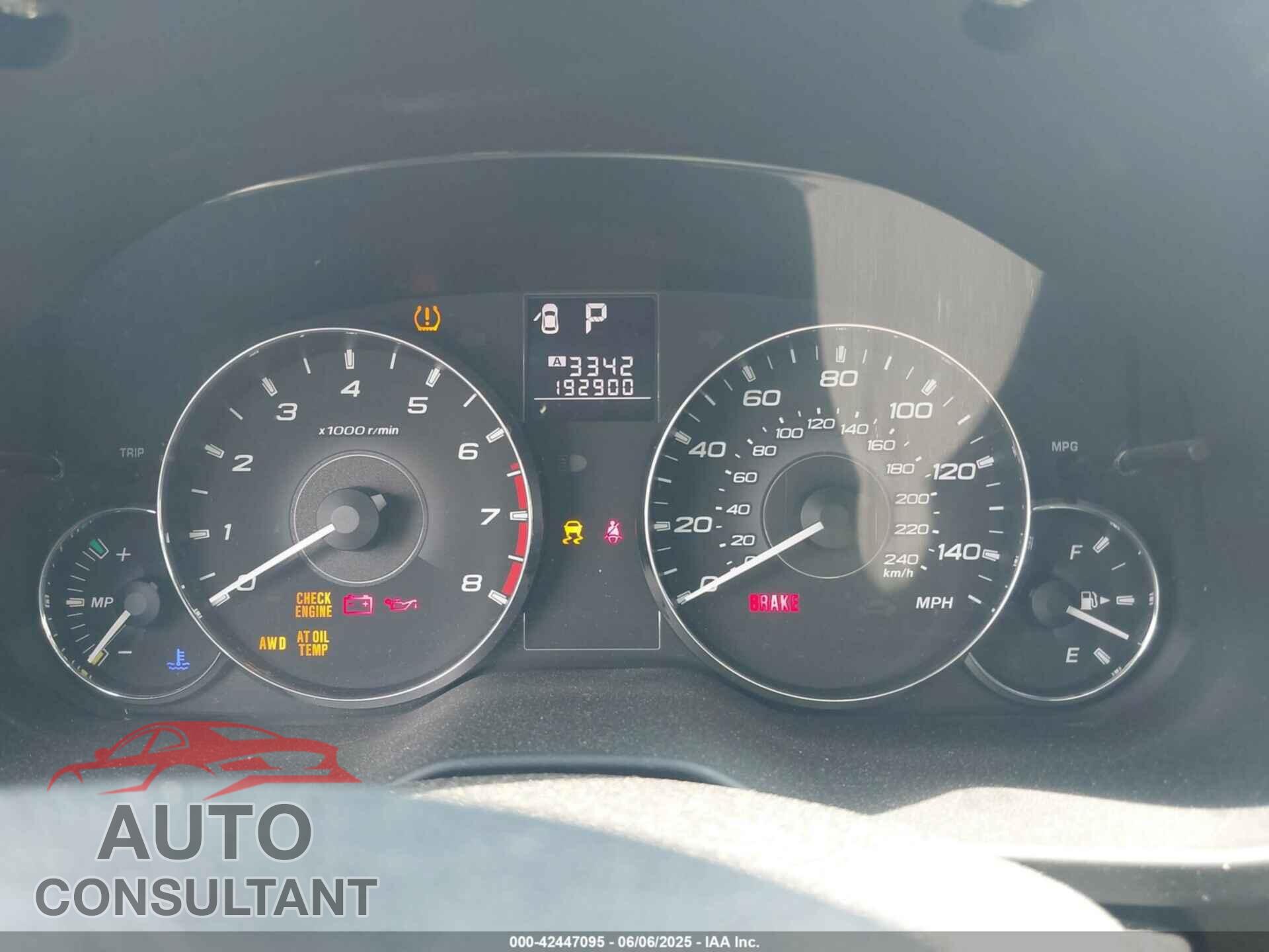 SUBARU OUTBACK 2012 - 4S4BRBKC8C3201807