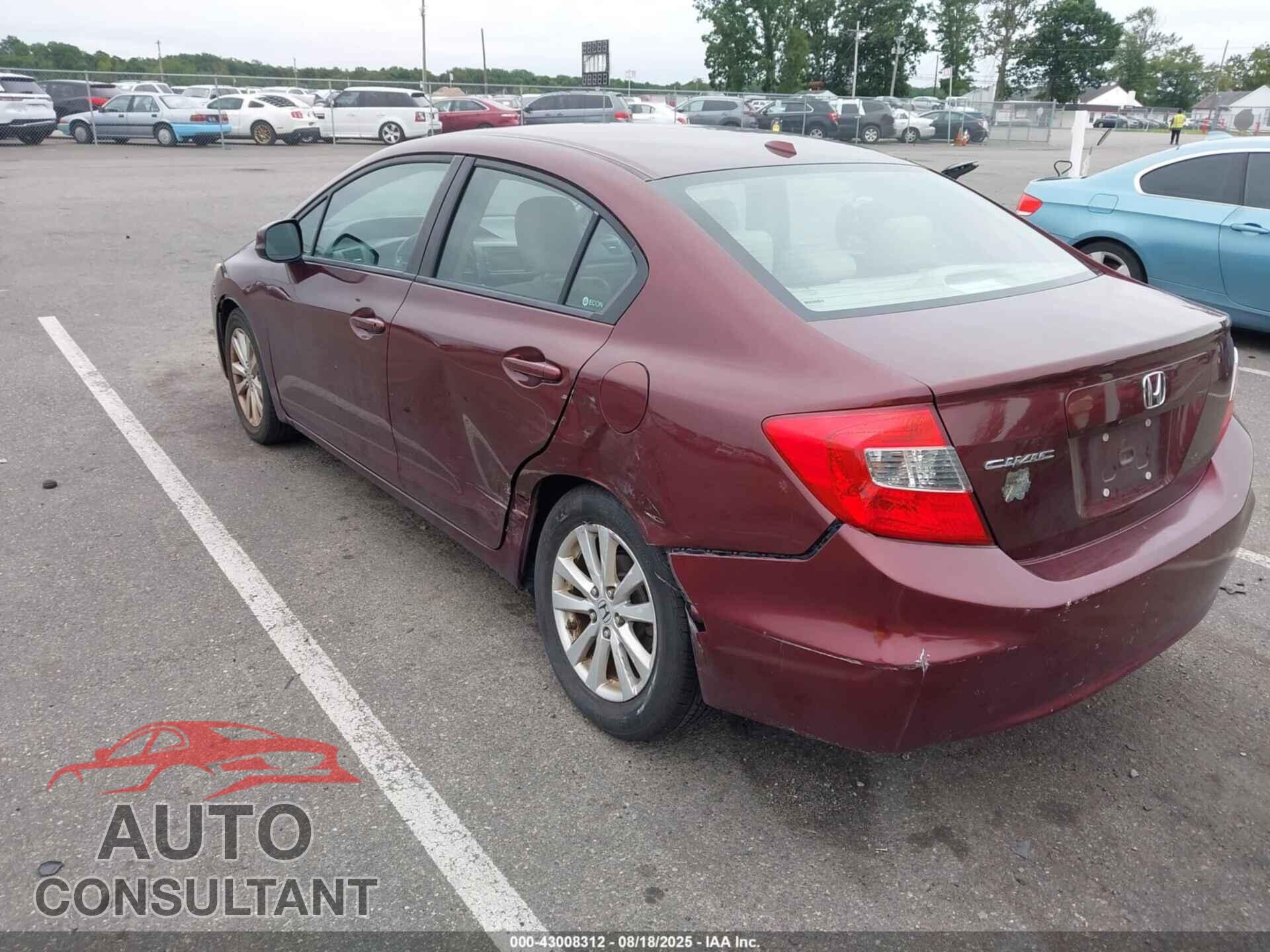 HONDA CIVIC 2012 - 19XFB2F92CE337545