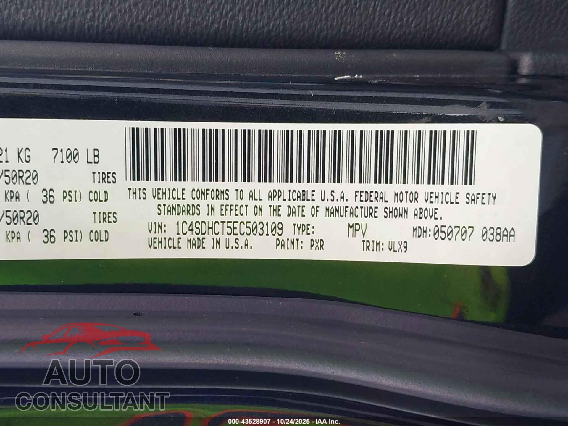 DODGE DURANGO 2014 - 1C4SDHCT5EC503109