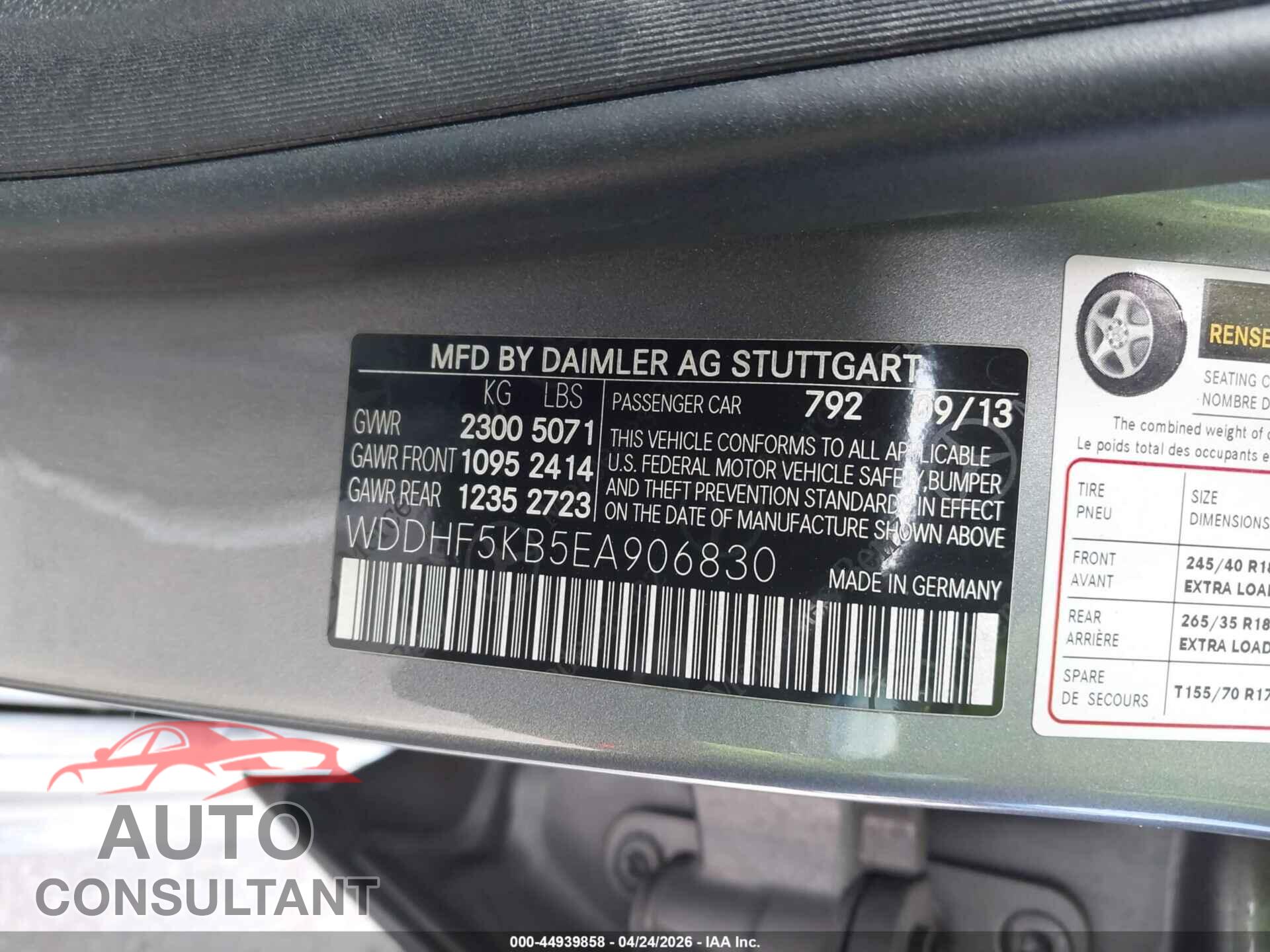 MERCEDES-BENZ E 350 2014 - WDDHF5KB5EA906830