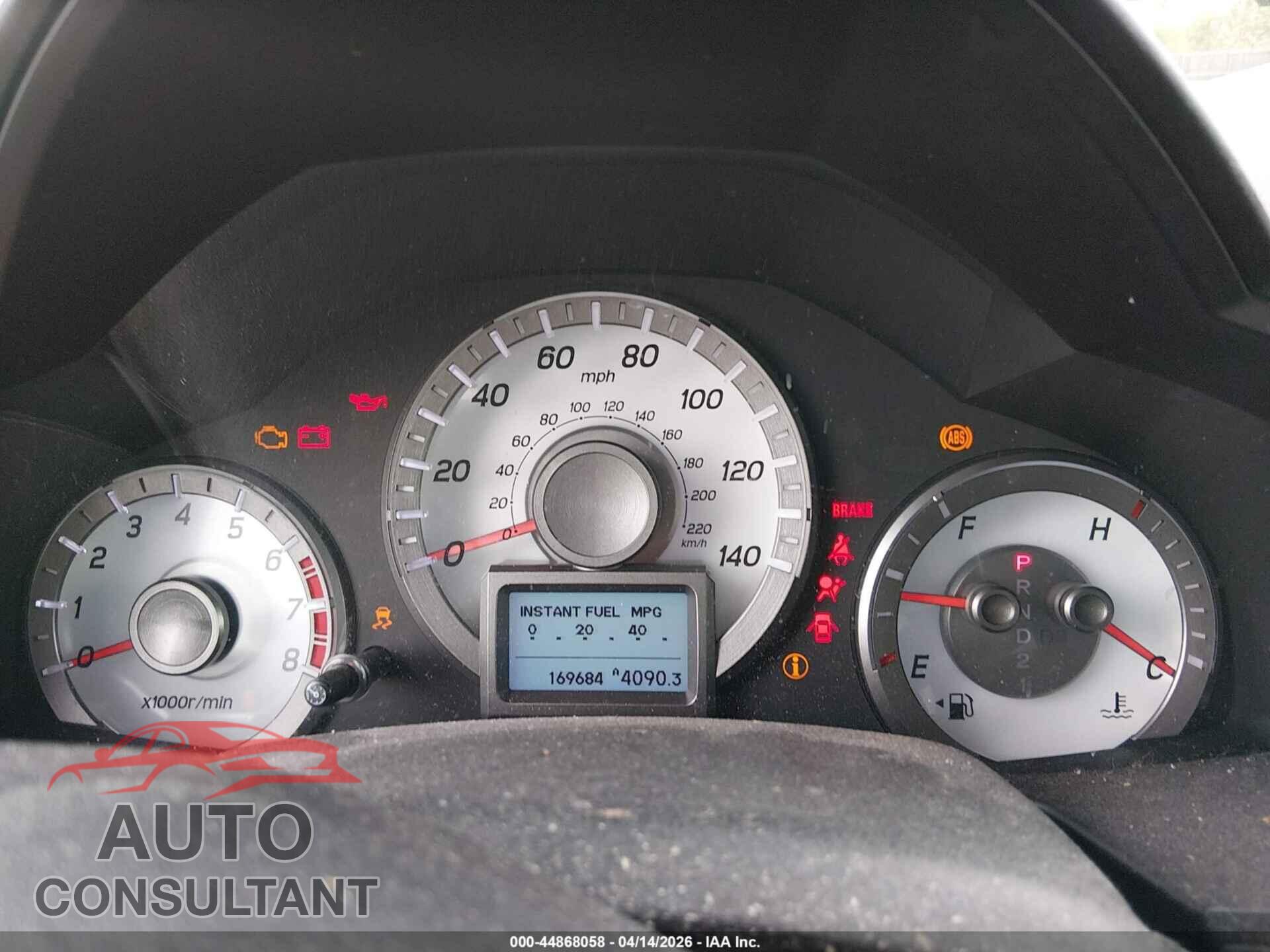 HONDA PILOT 2012 - 5FNYF4H92CB055941