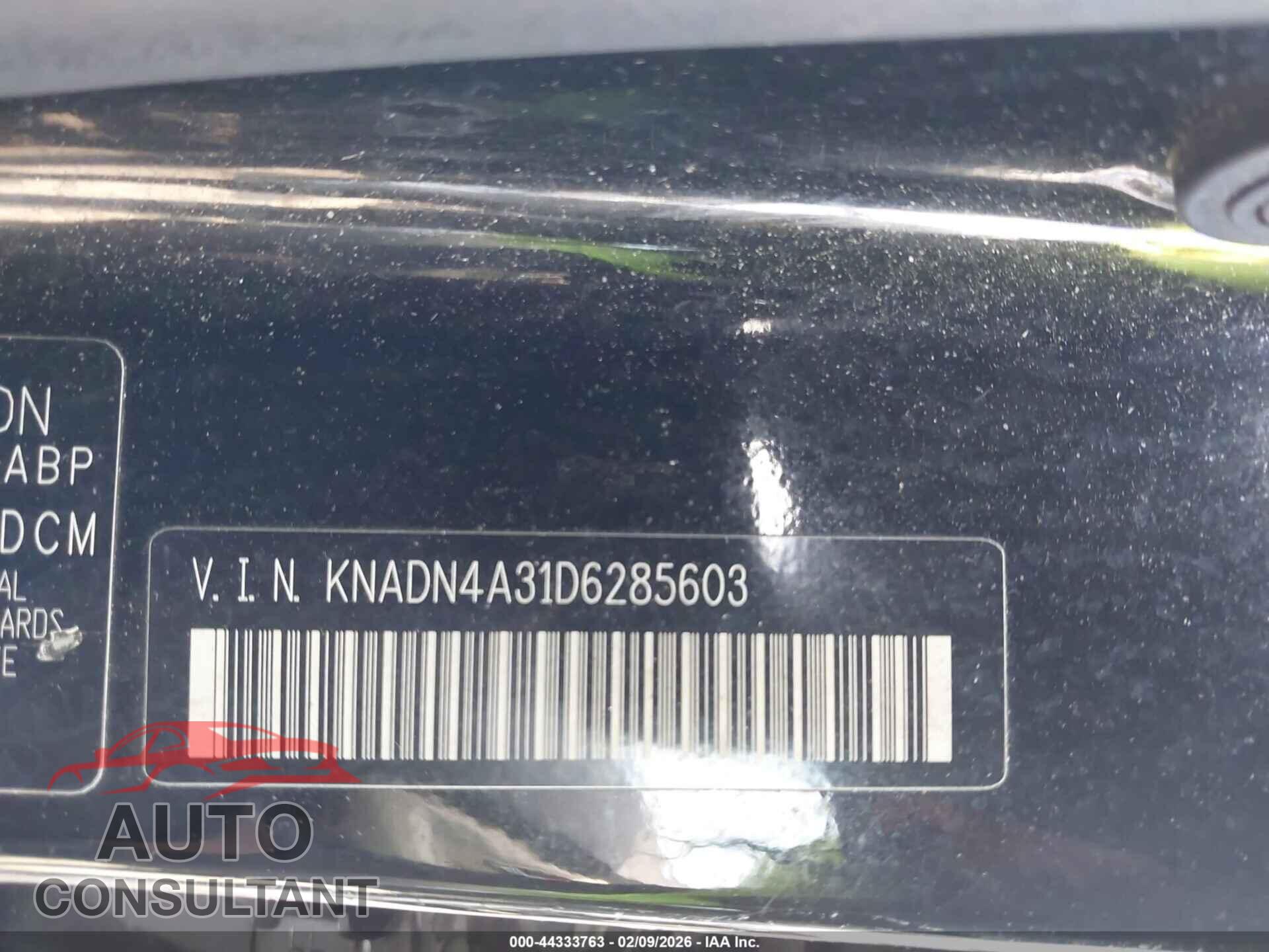 KIA RIO 2013 - KNADN4A31D6285603