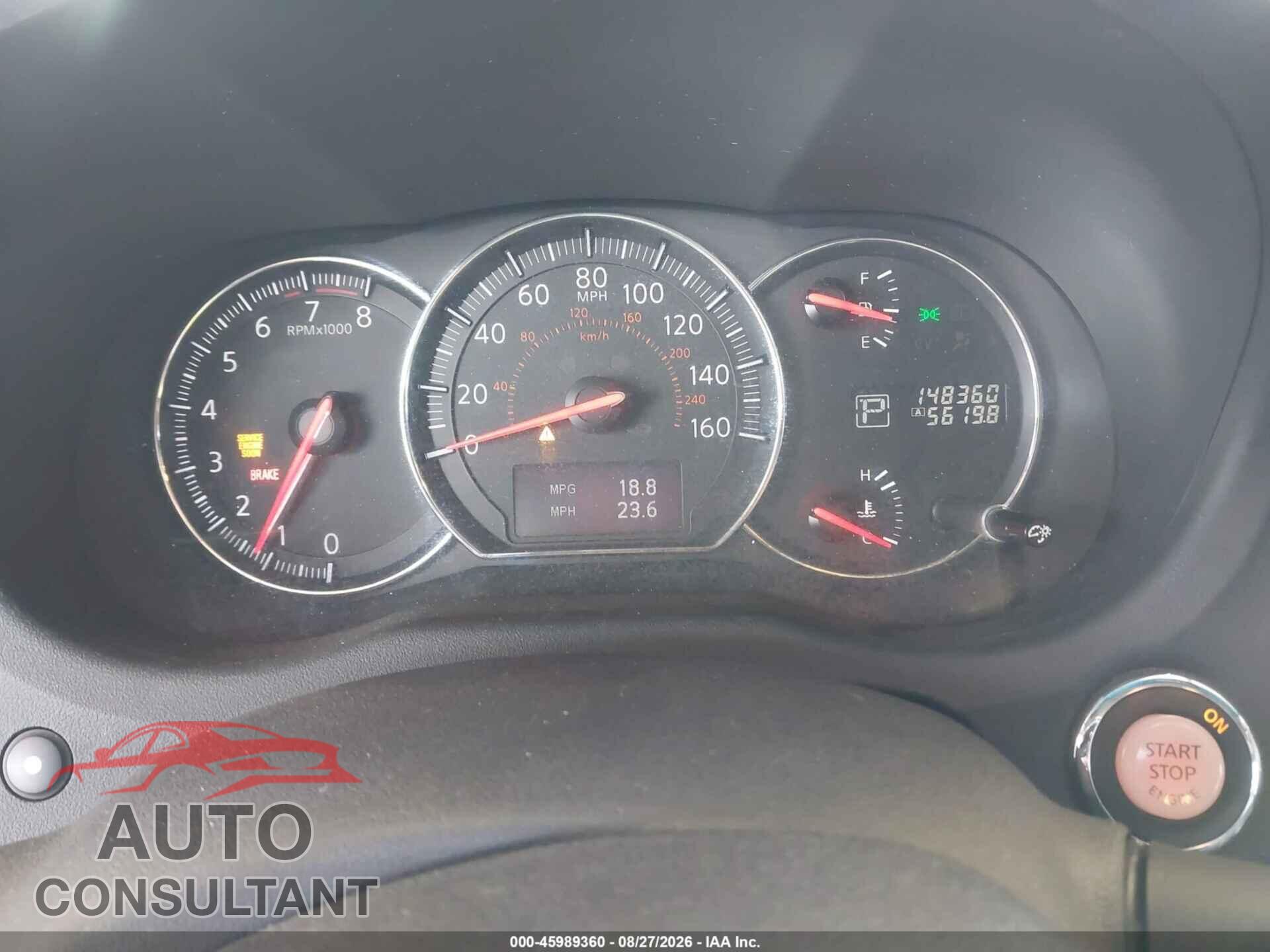 NISSAN MAXIMA 2012 - 1N4AA5AP1CC841814