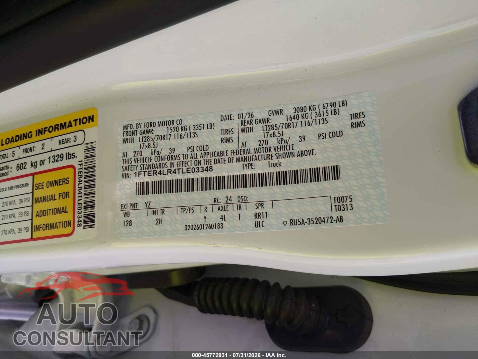 FORD RANGER 2026 - 1FTER4LR4TLE03348