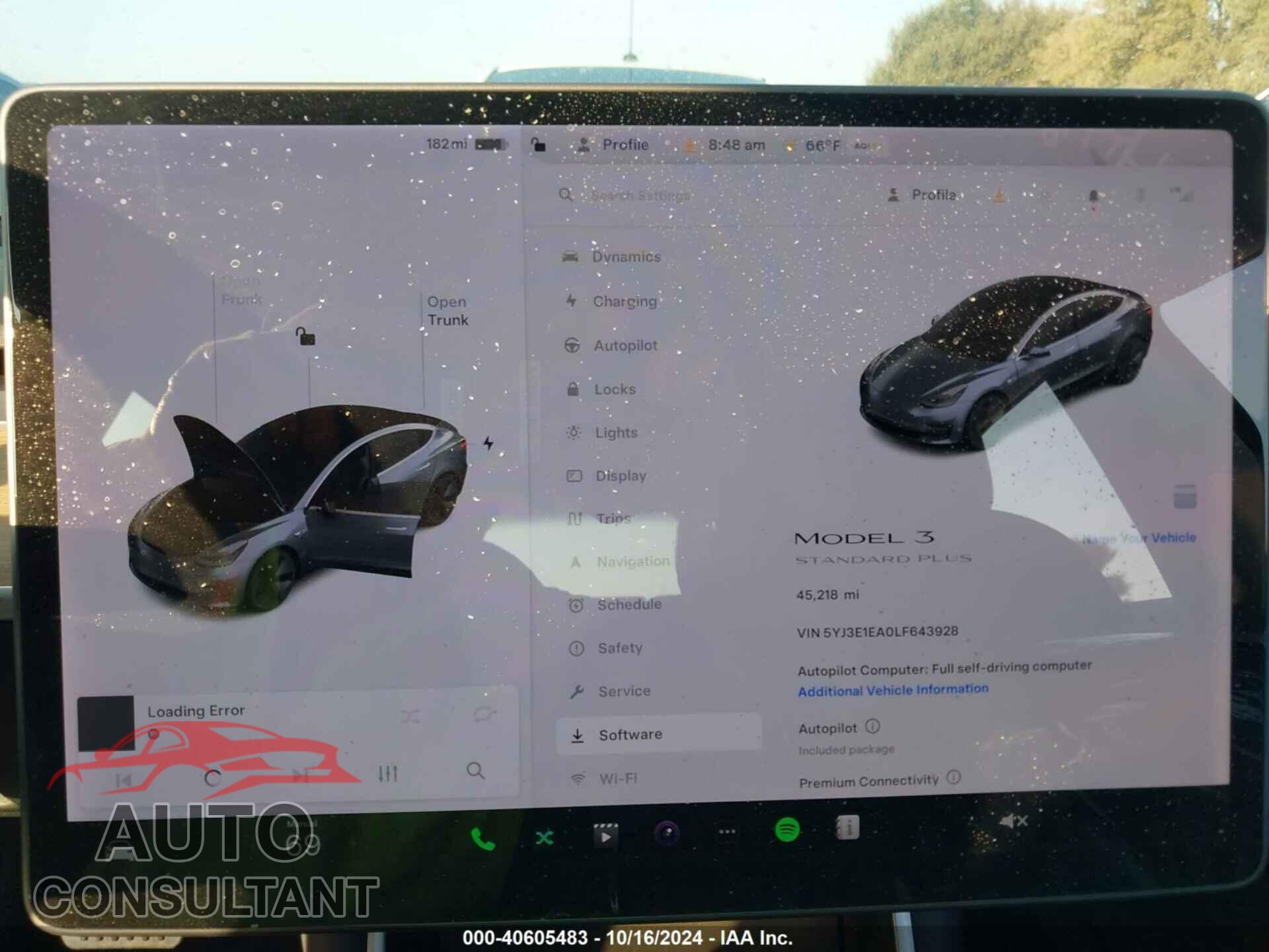 TESLA MODEL 3 2020 - 5YJ3E1EA0LF643928