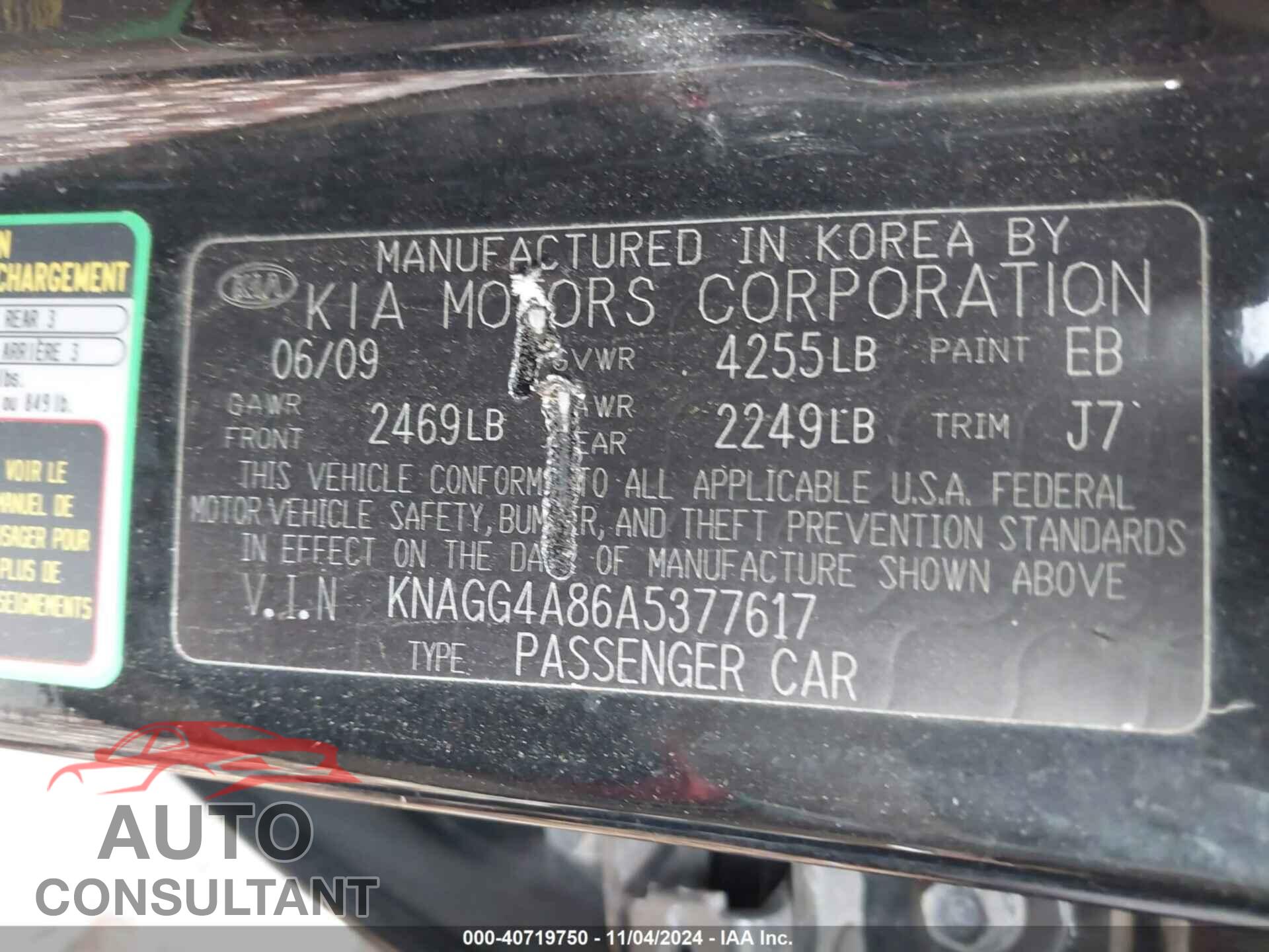 KIA OPTIMA 2010 - KNAGG4A86A5377617