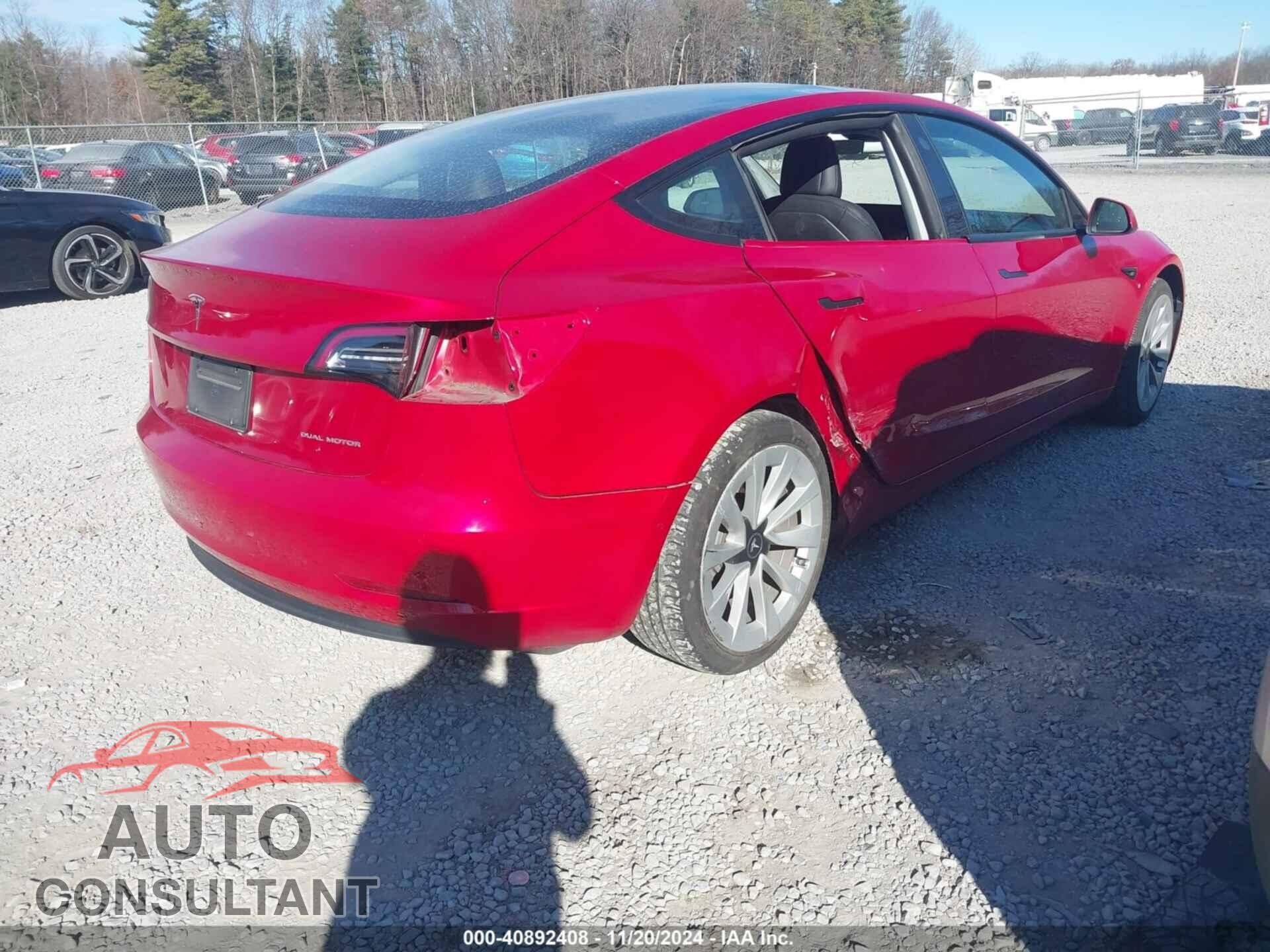 TESLA MODEL 3 2022 - 5YJ3E1EB3NF187015