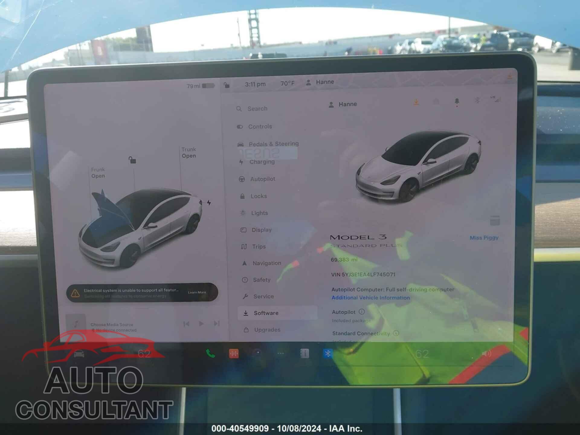 TESLA MODEL 3 2020 - 5YJ3E1EA4LF745071