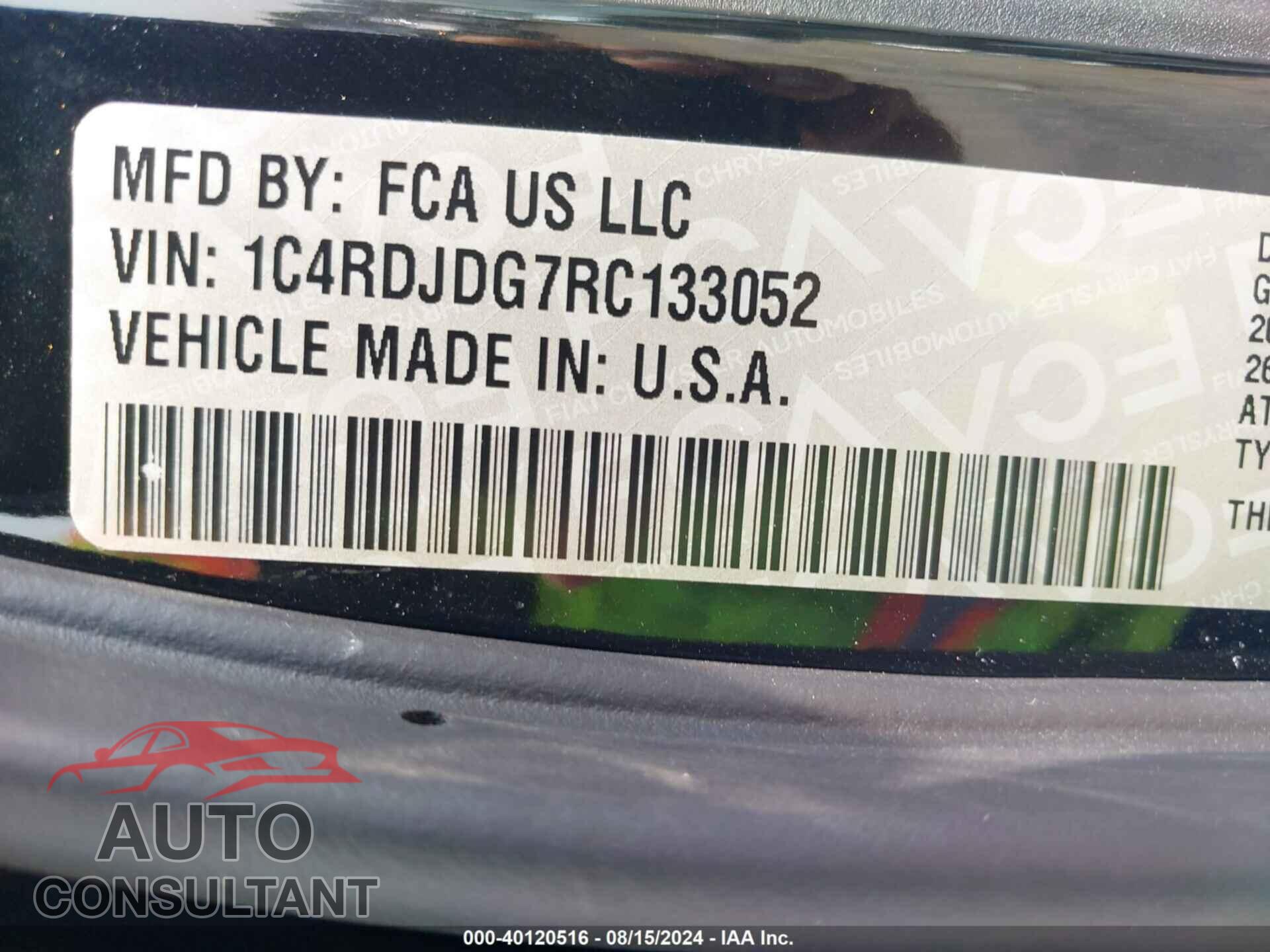 DODGE DURANGO 2024 - 1C4RDJDG7RC133052