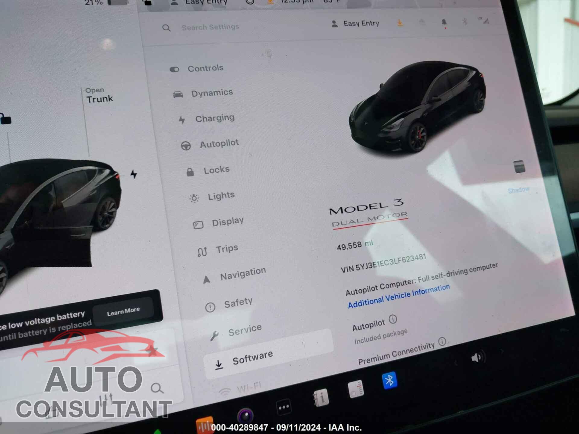 TESLA MODEL 3 2020 - 5YJ3E1EC3LF623481