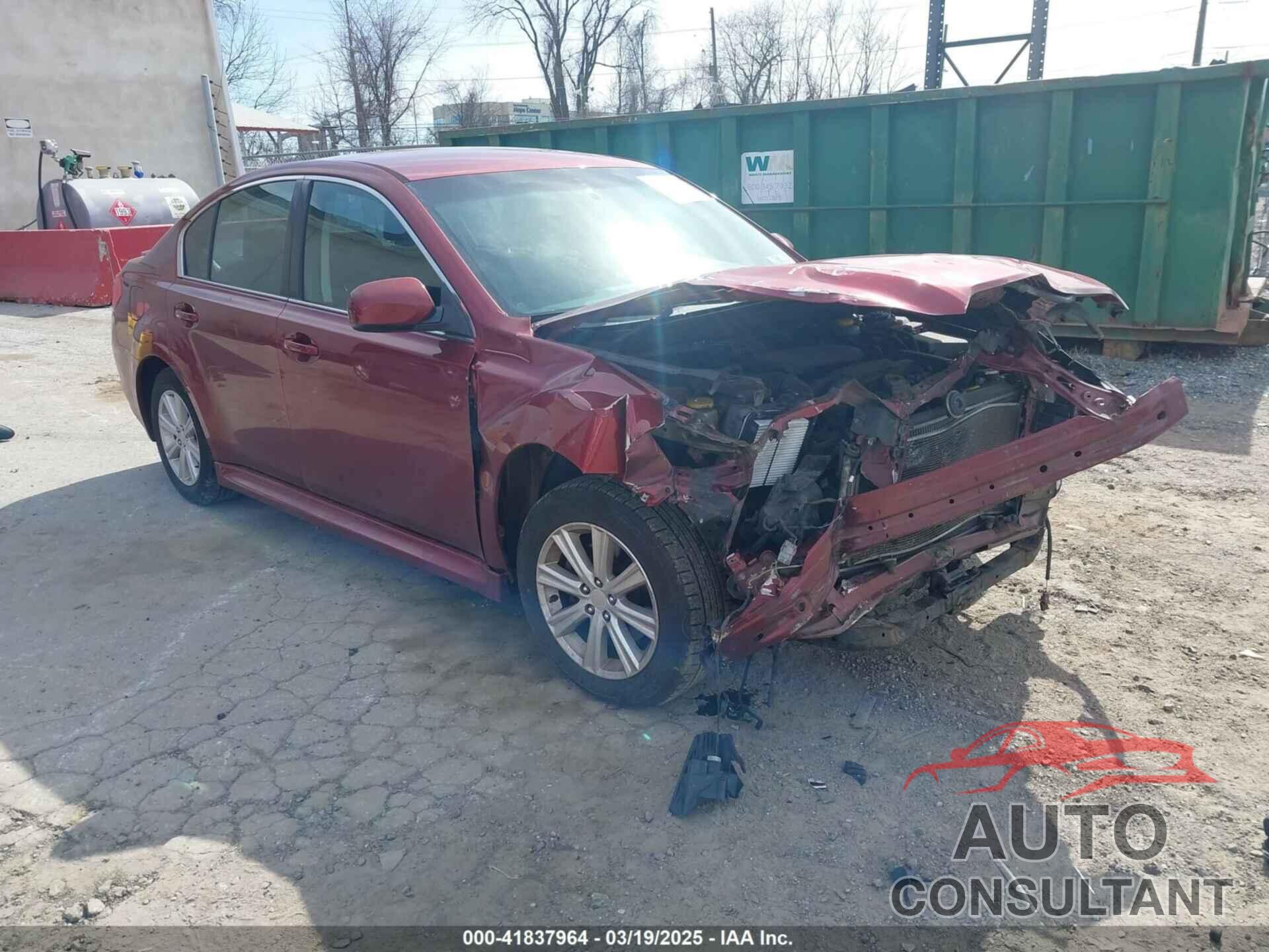 SUBARU LEGACY 2012 - 4S3BMBA69C3038146