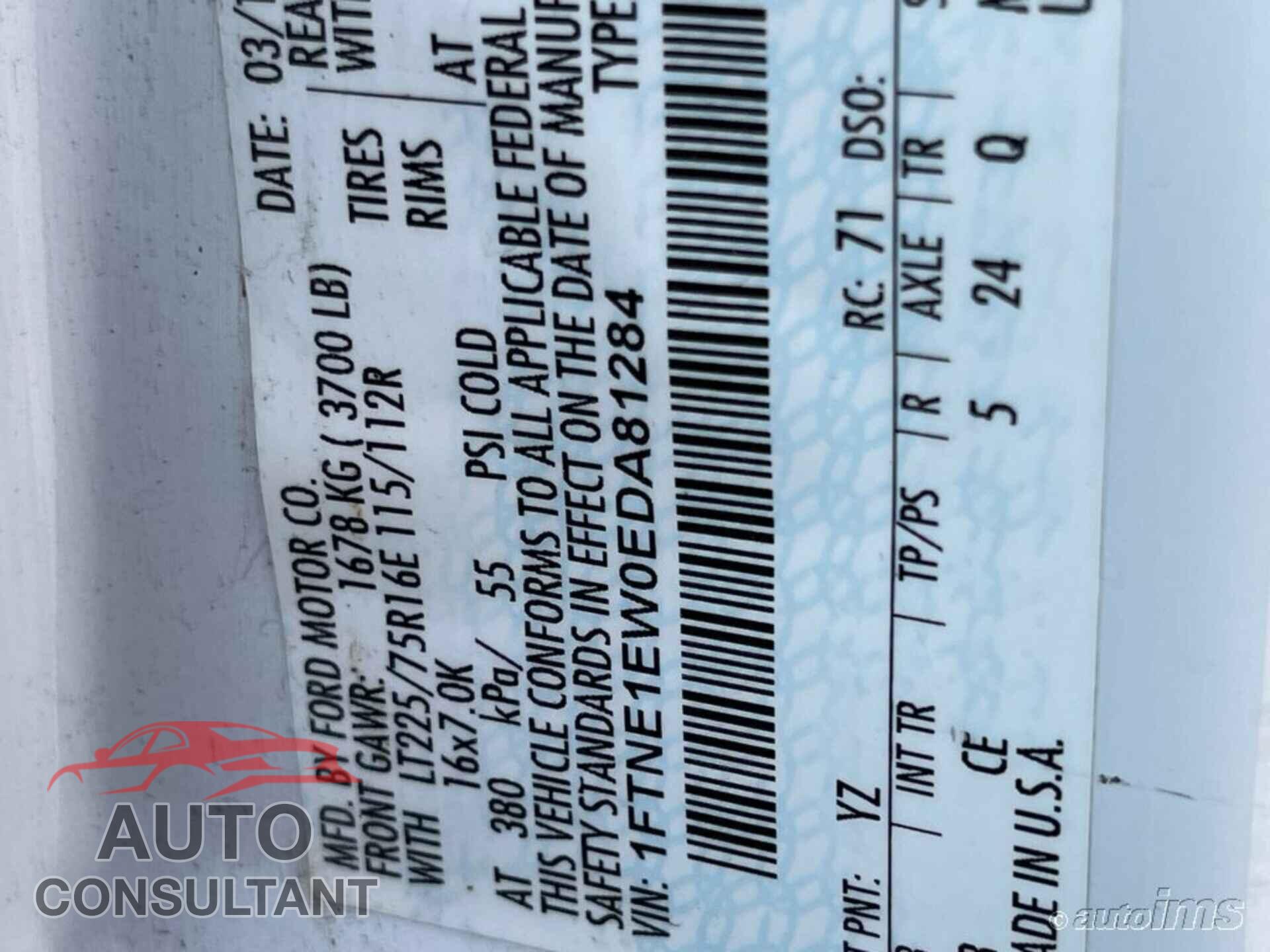 FORD ECONOLINE 2014 - 1FTNE1EW0EDA81284