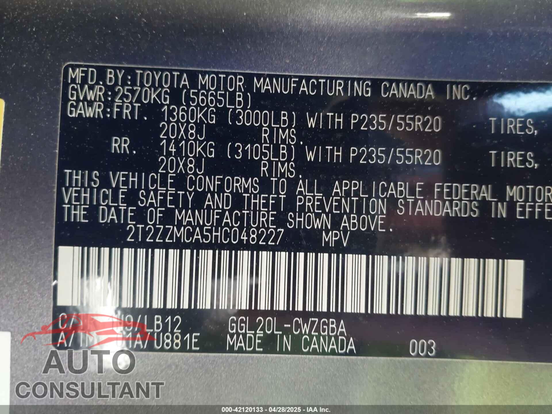 LEXUS RX 350 2017 - 2T2ZZMCA5HC048227