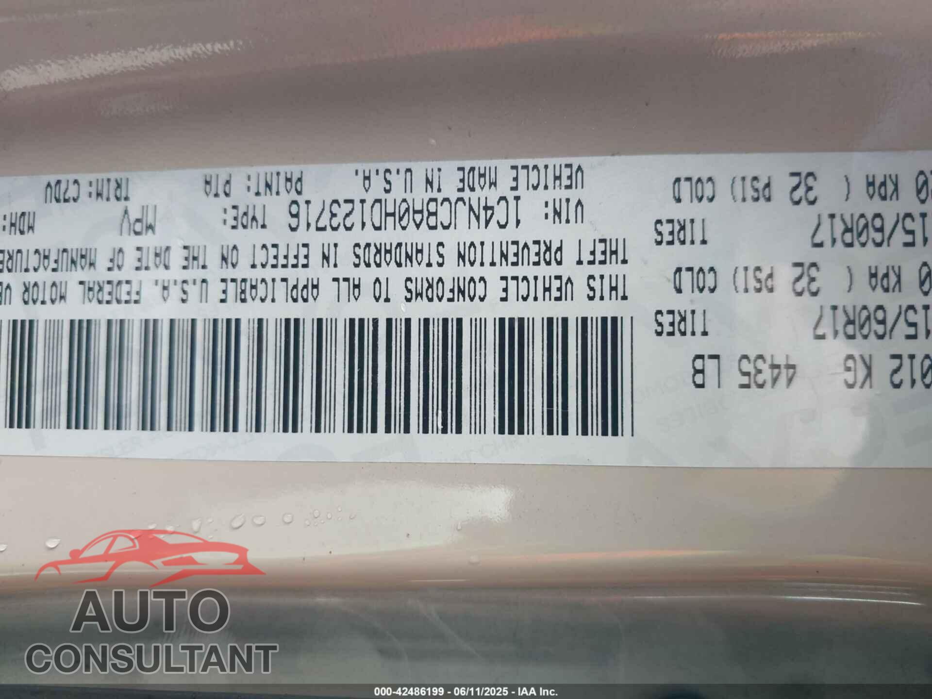 JEEP COMPASS 2017 - 1C4NJCBA0HD123716