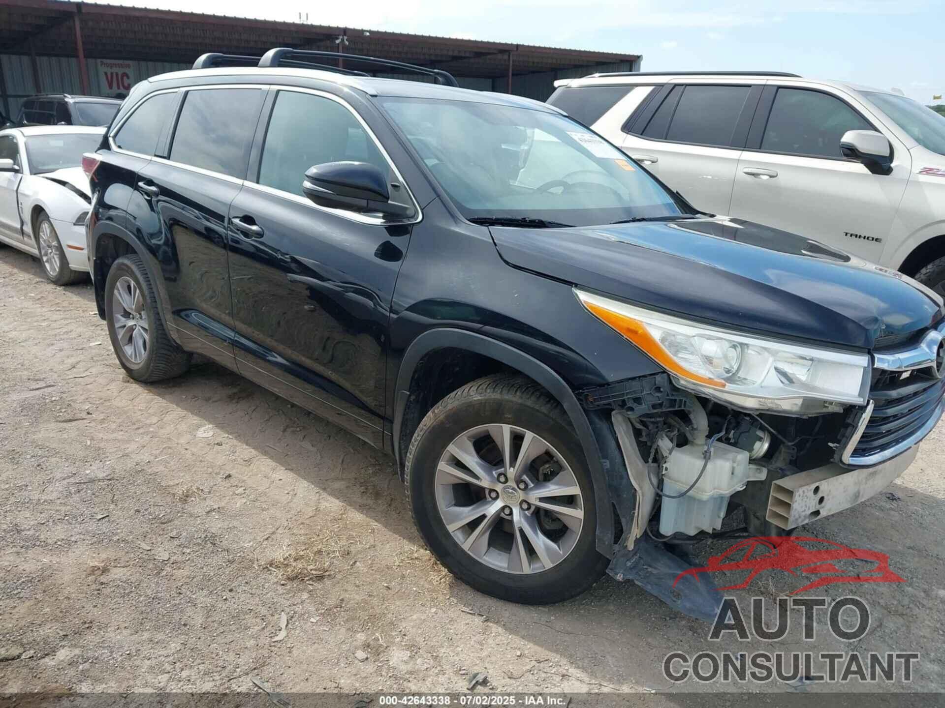 TOYOTA HIGHLANDER 2015 - 5TDJKRFH9FS213387