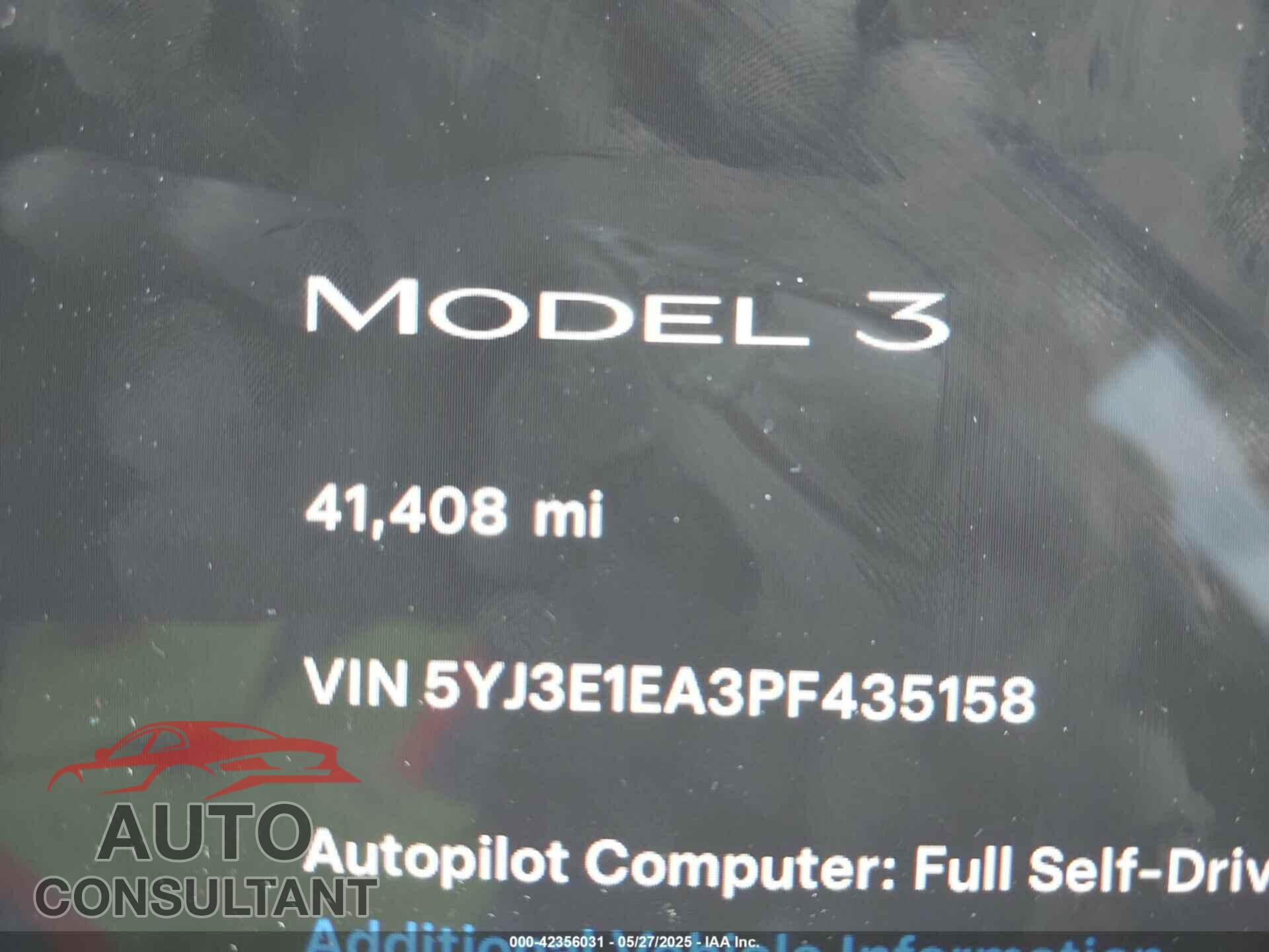 TESLA MODEL 3 2023 - 5YJ3E1EA3PF435158