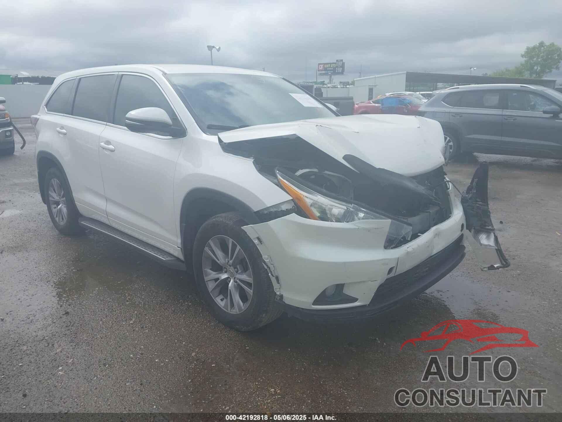 TOYOTA HIGHLANDER 2014 - 5TDZKRFHXES023308