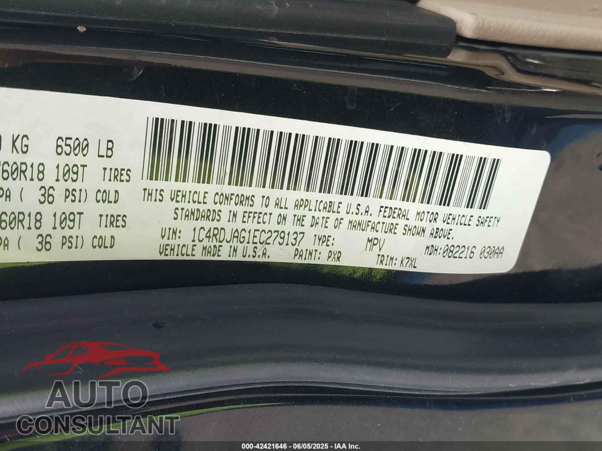 DODGE DURANGO 2014 - 1C4RDJAG1EC279137