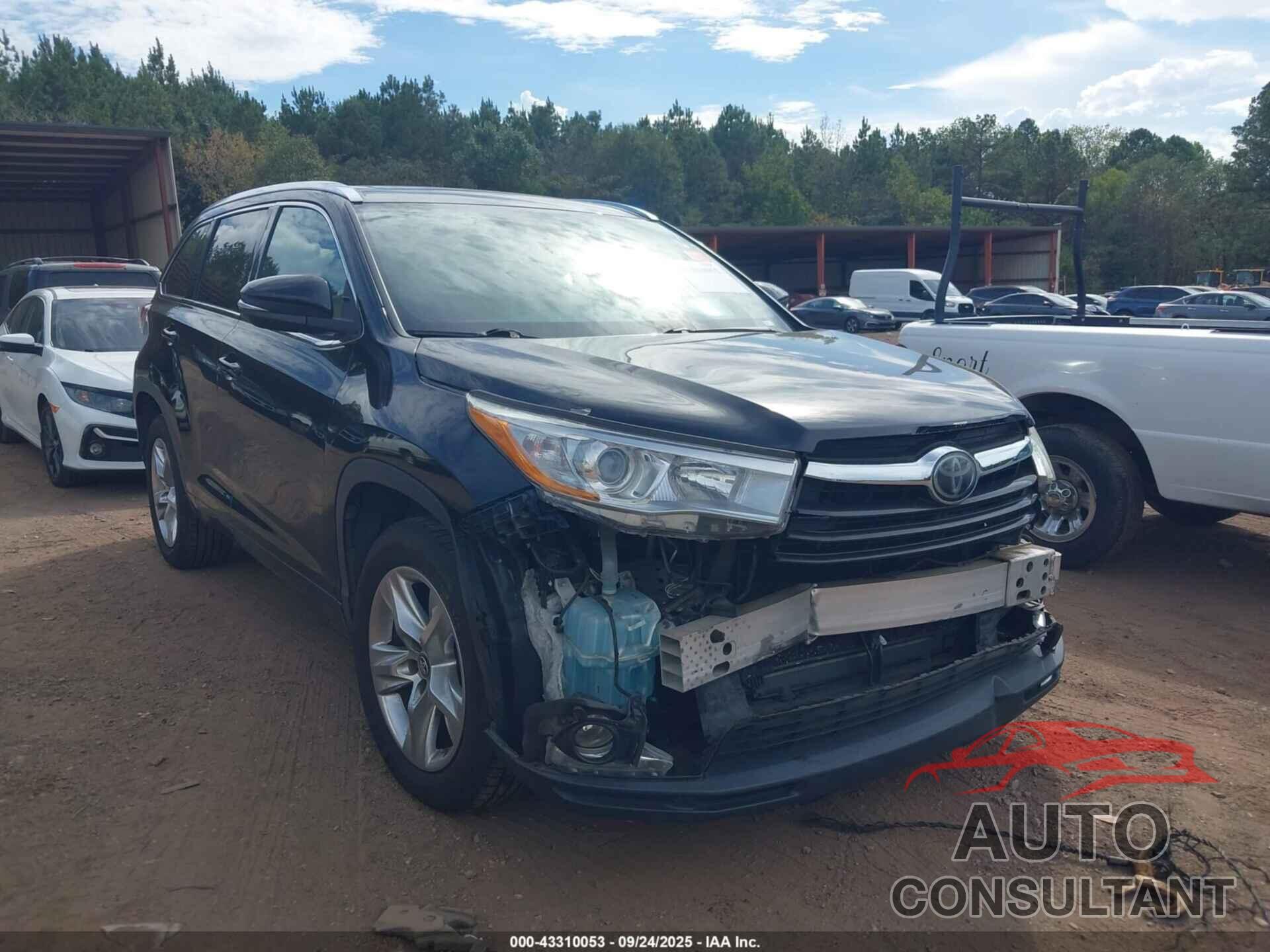 TOYOTA HIGHLANDER 2016 - 5TDYKRFH5GS152829