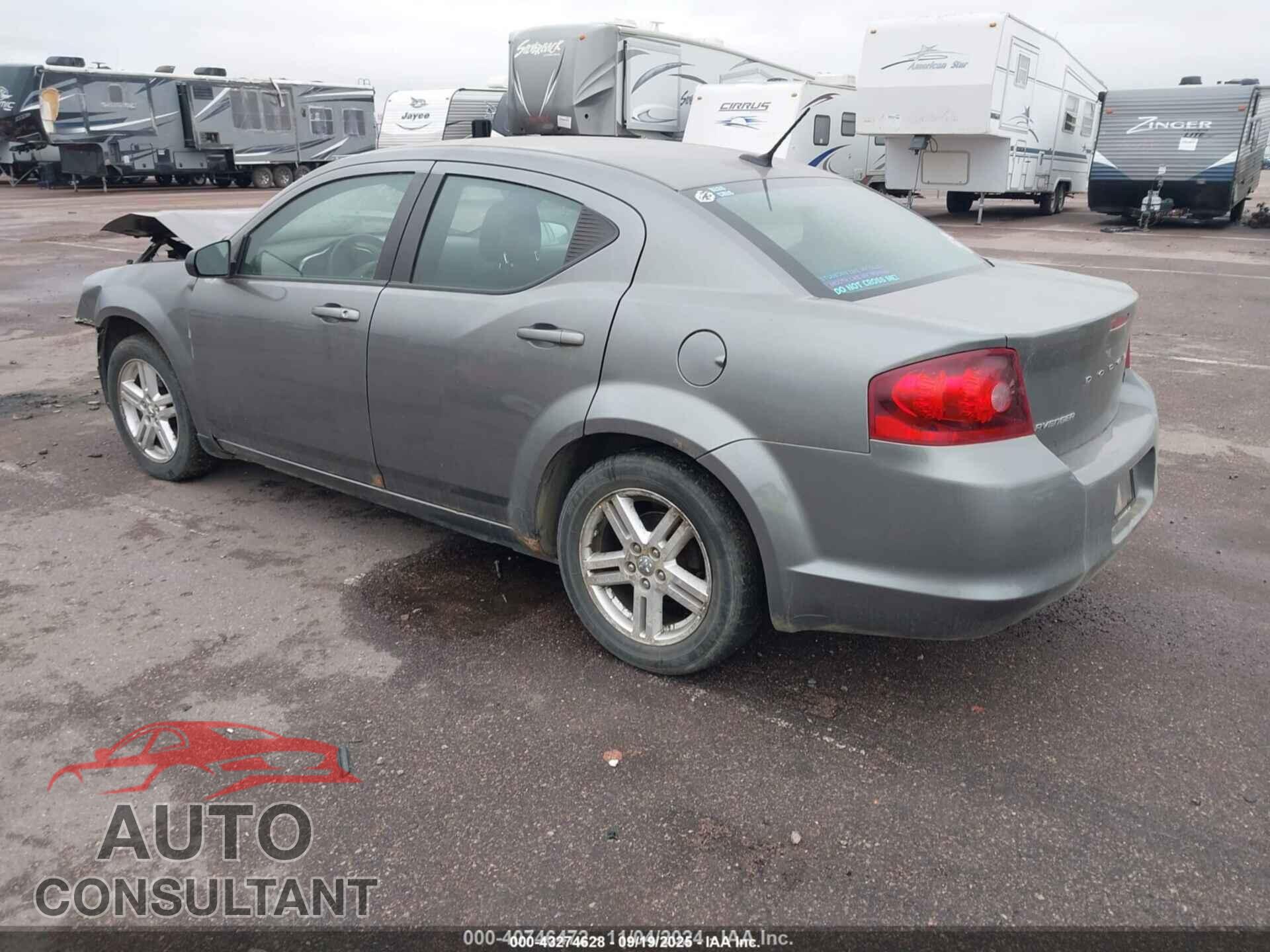 DODGE AVENGER 2012 - 1C3CDZAB0CN310313