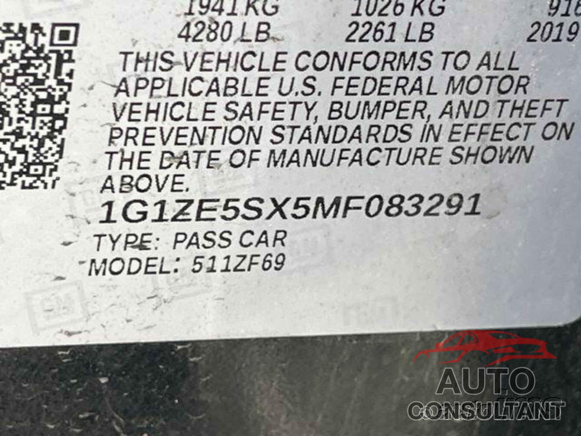 CHEVROLET MALIBU 2021 - 1G1ZE5SX5MF083291