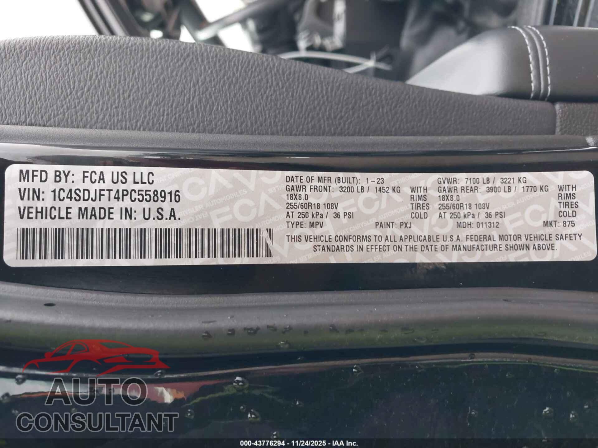 DODGE DURANGO 2023 - 1C4SDJFT4PC558916