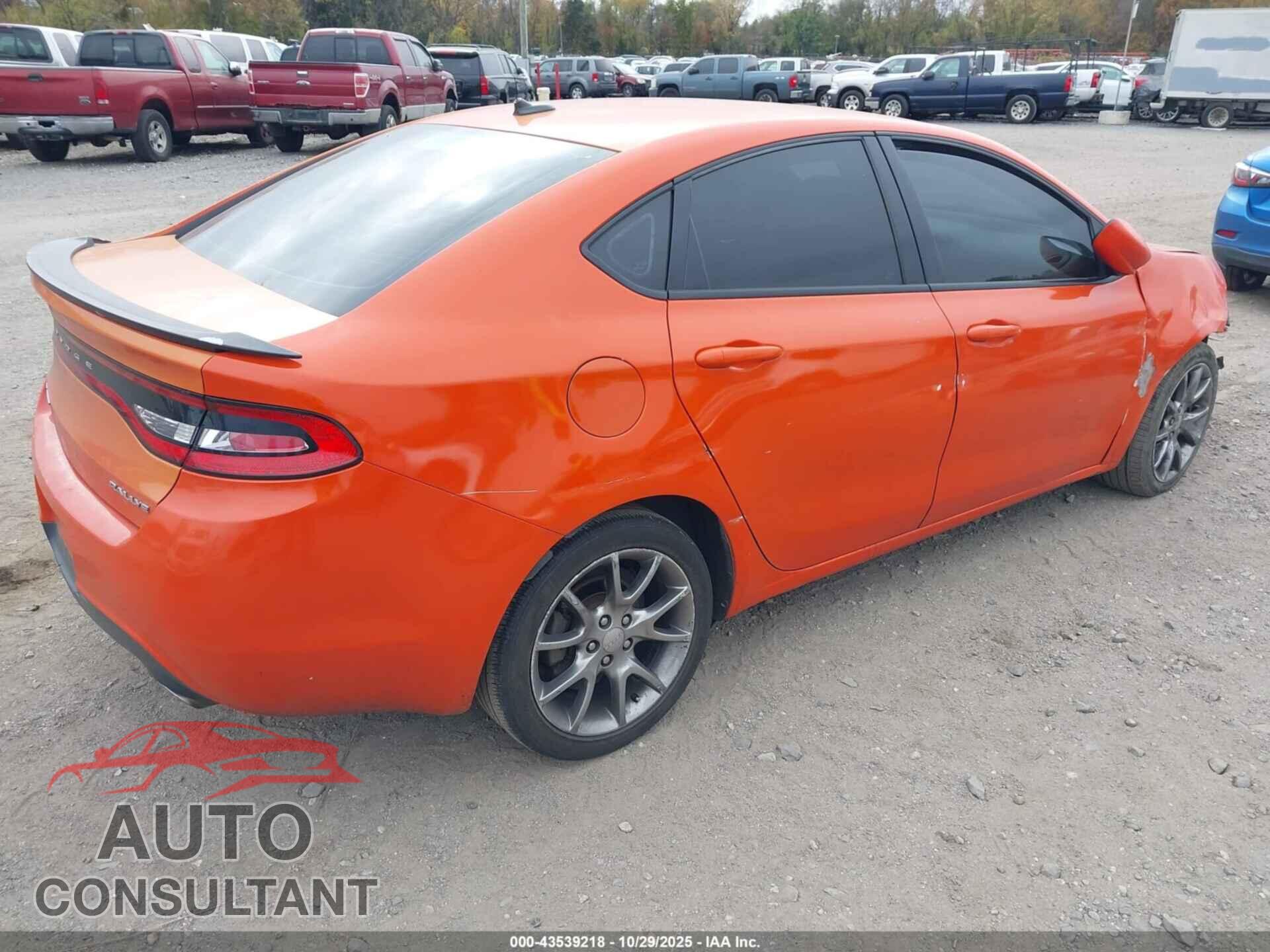 DODGE DART 2015 - 1C3CDFBBXFD243839
