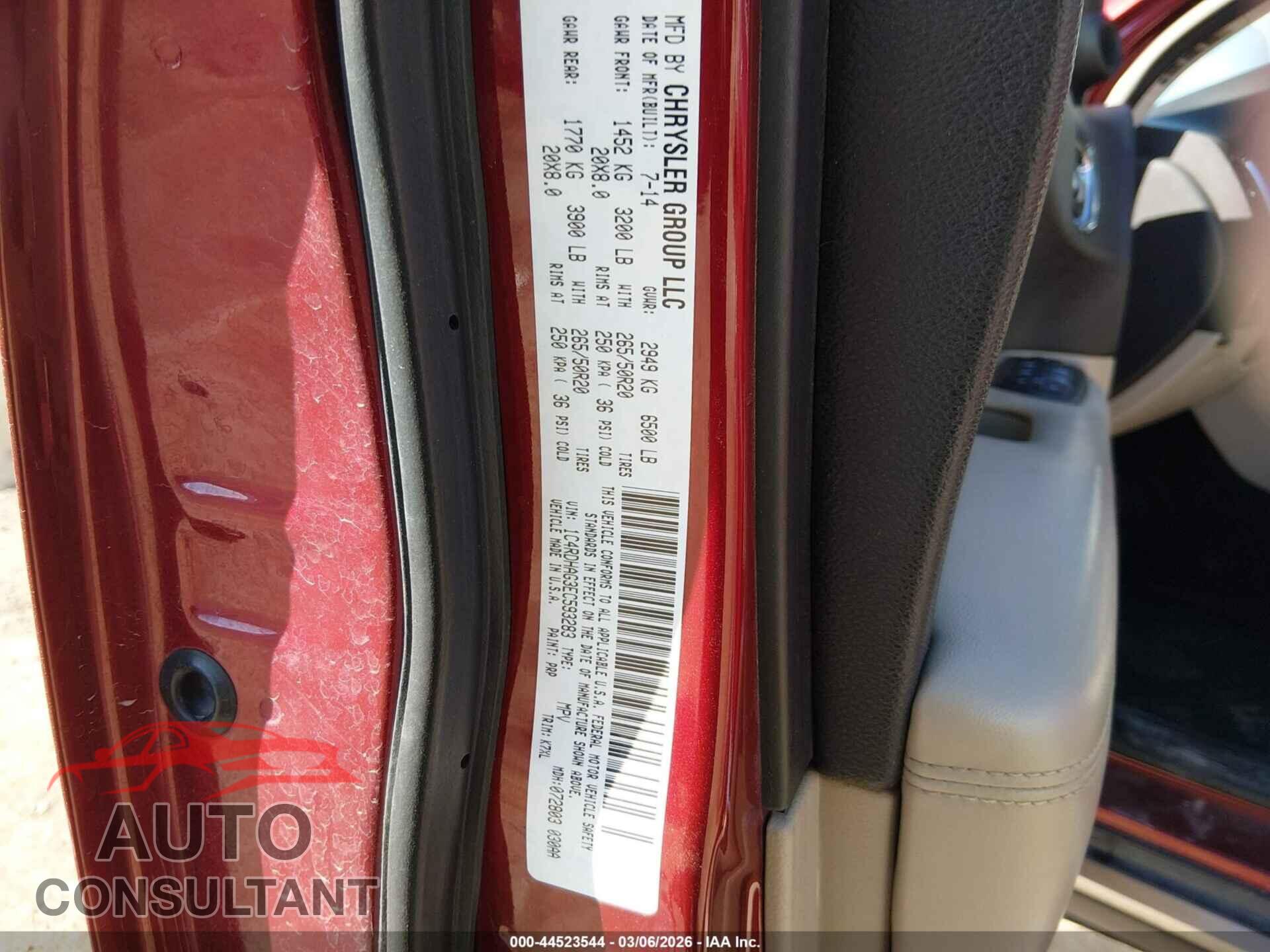 DODGE DURANGO 2014 - 1C4RDHAG3EC593283