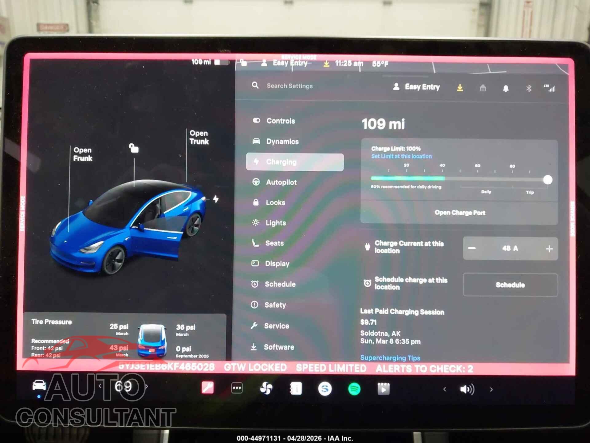 TESLA MODEL 3 2019 - 5YJ3E1EB6KF465028