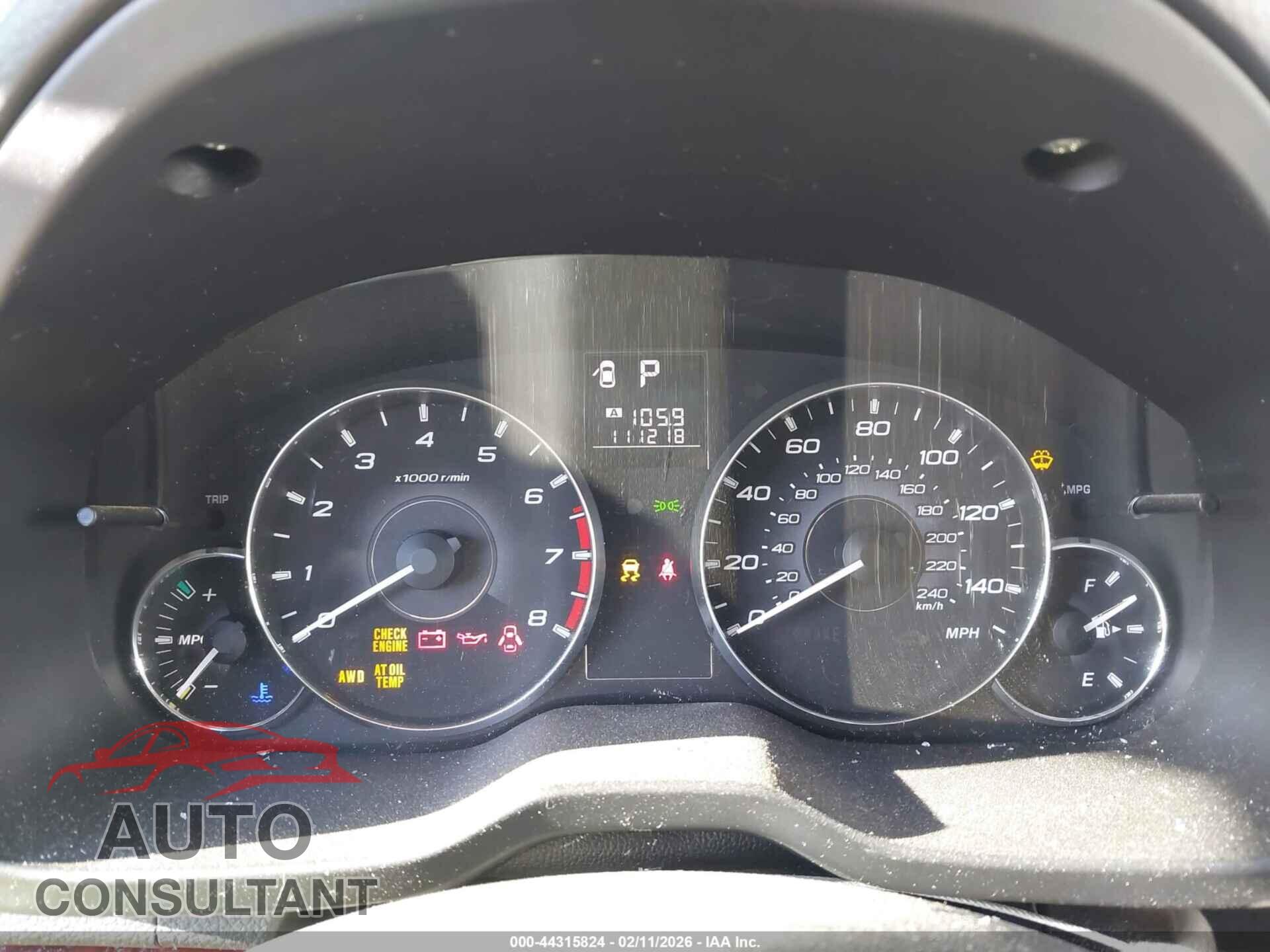 SUBARU OUTBACK 2011 - 4S4BRBLCXB3440045