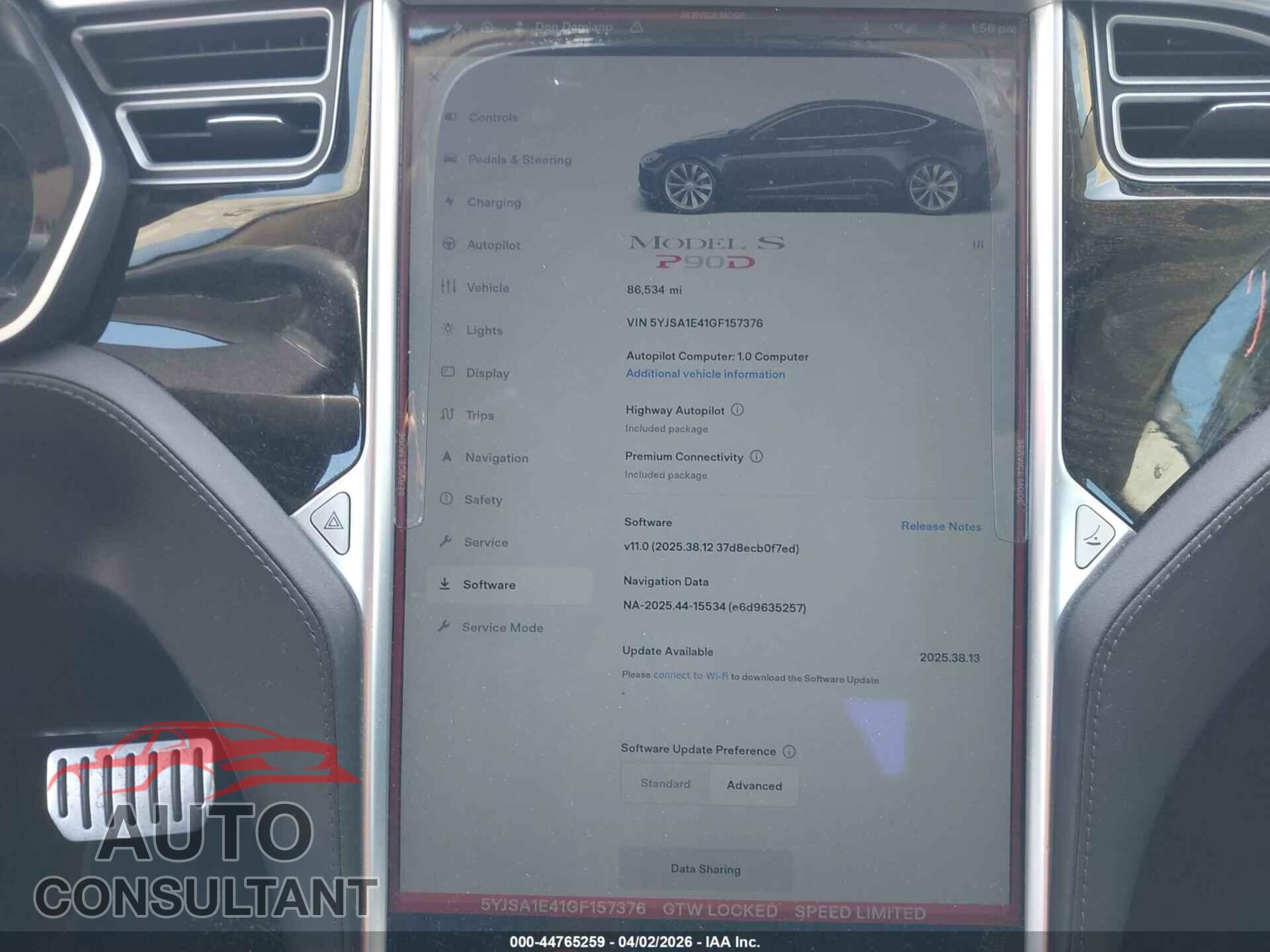 TESLA MODEL S 2016 - 5YJSA1E41GF157376