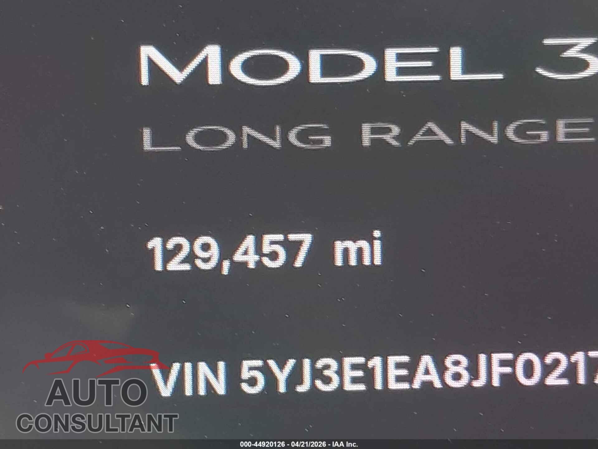 TESLA MODEL 3 2018 - 5YJ3E1EA8JF021798